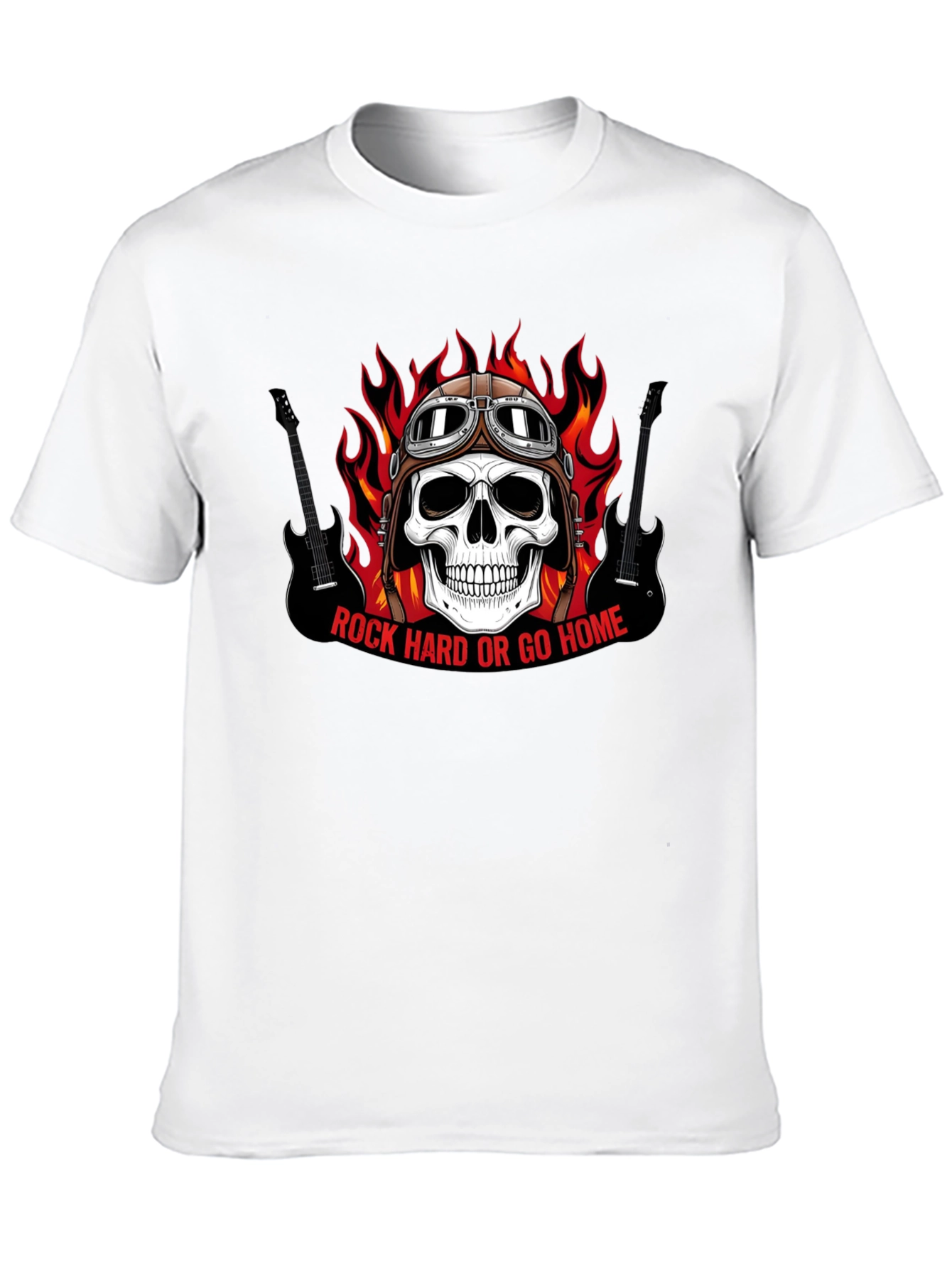 Rock Hard or Go Home Skull Graphic T-Shirt