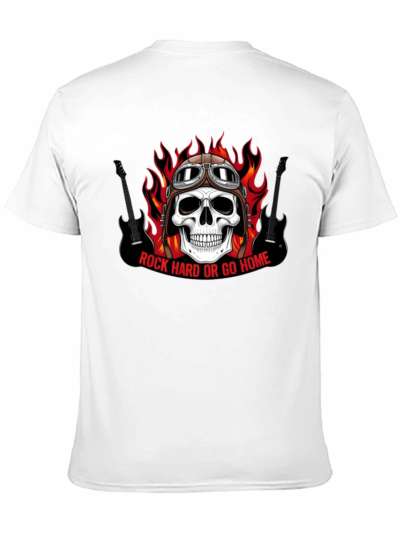 Rock Hard or Go Home Skull Graphic T-Shirt