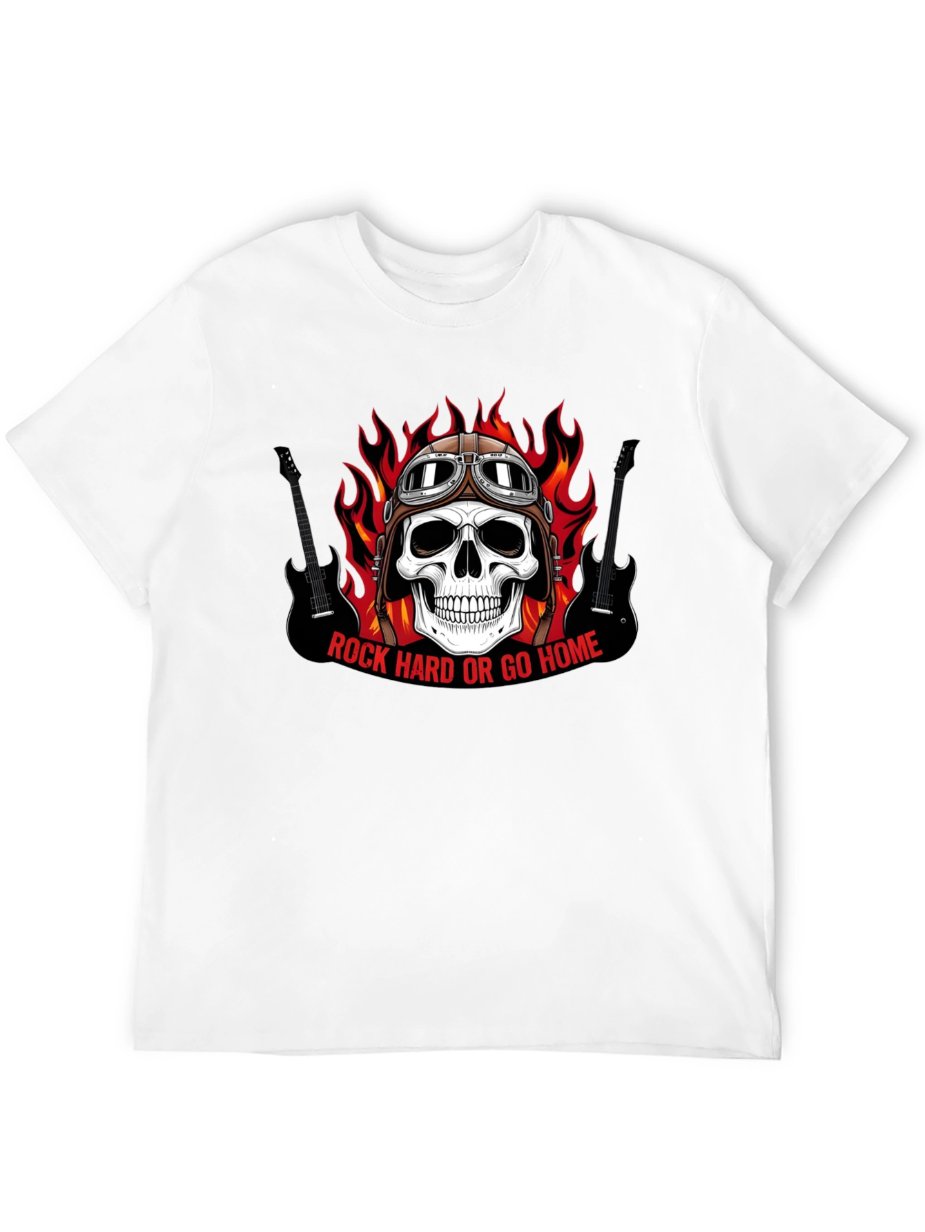 Rock Hard or Go Home Skull Graphic T-Shirt