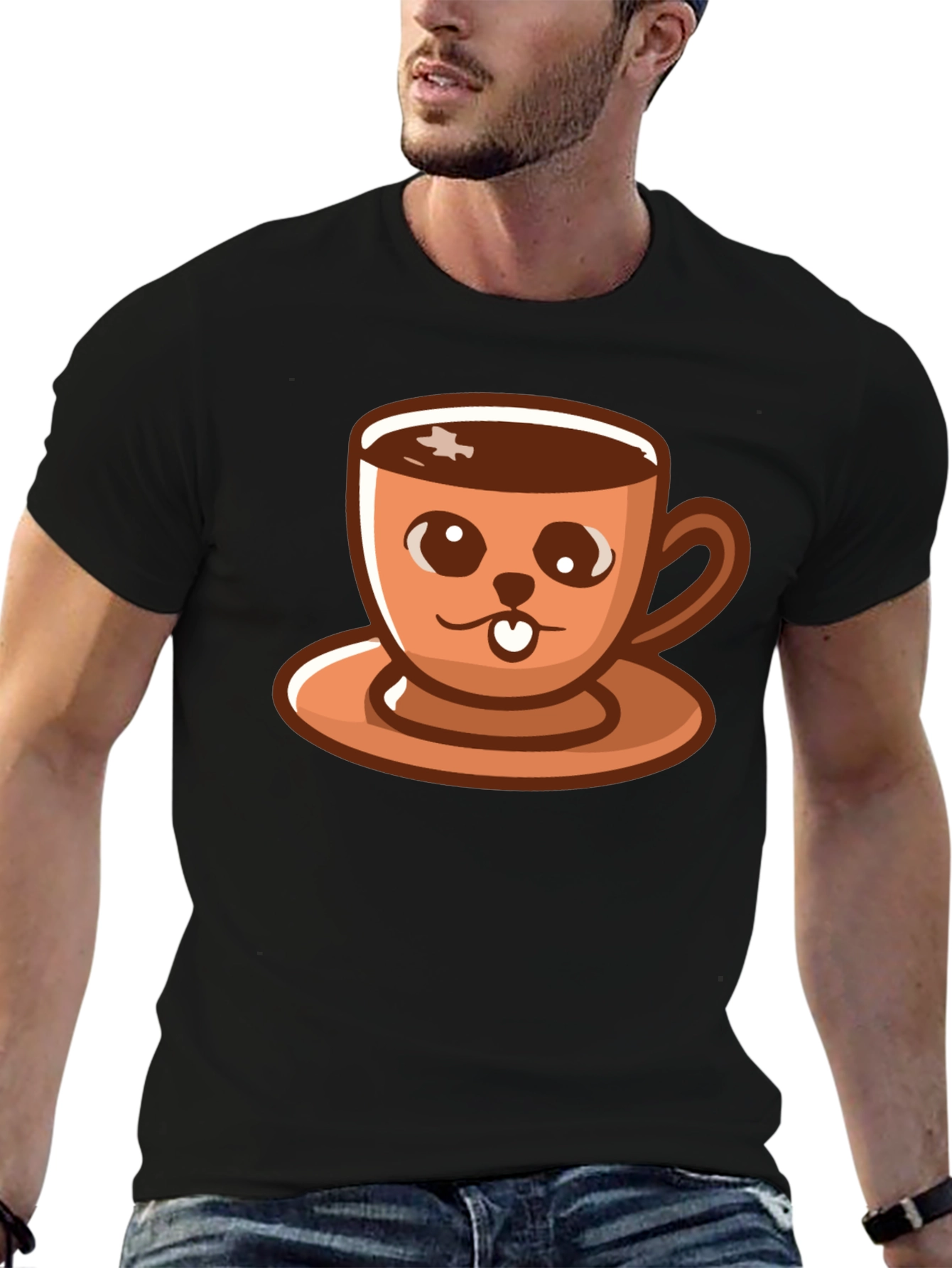Cute Coffee Cup Cartoon T-Shirt