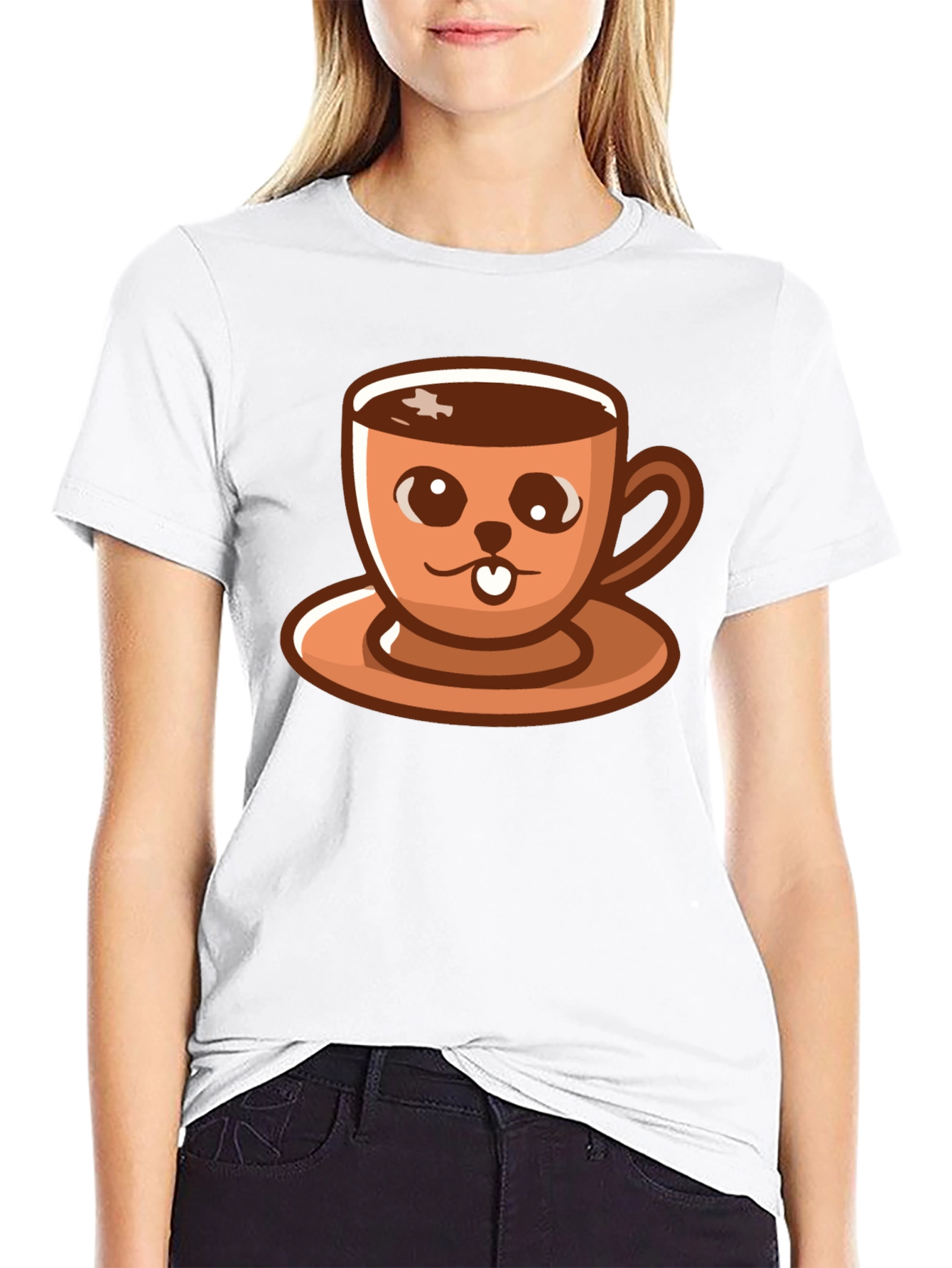 Cute Coffee Cup Cartoon T-Shirt