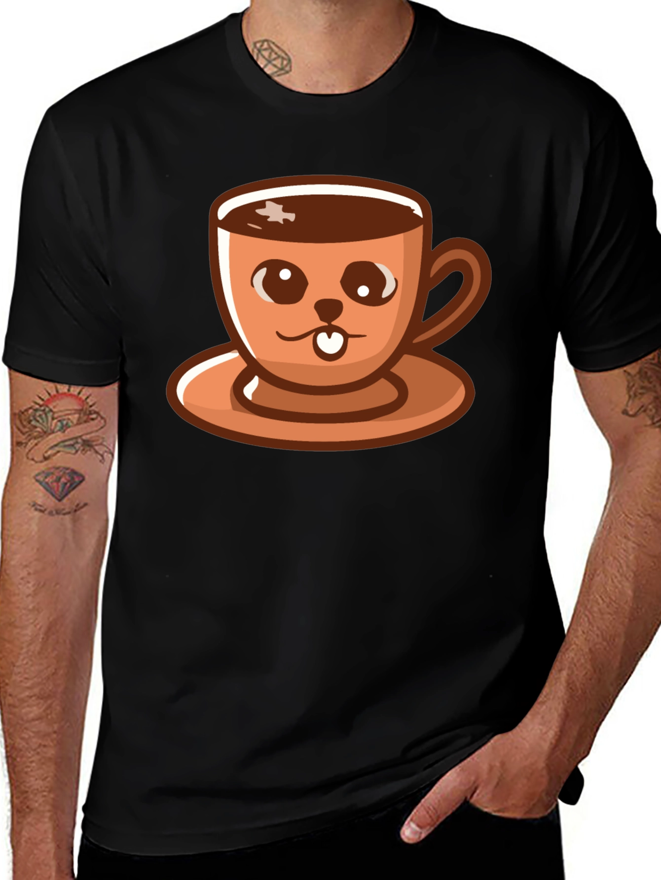 Cute Coffee Cup Cartoon T-Shirt