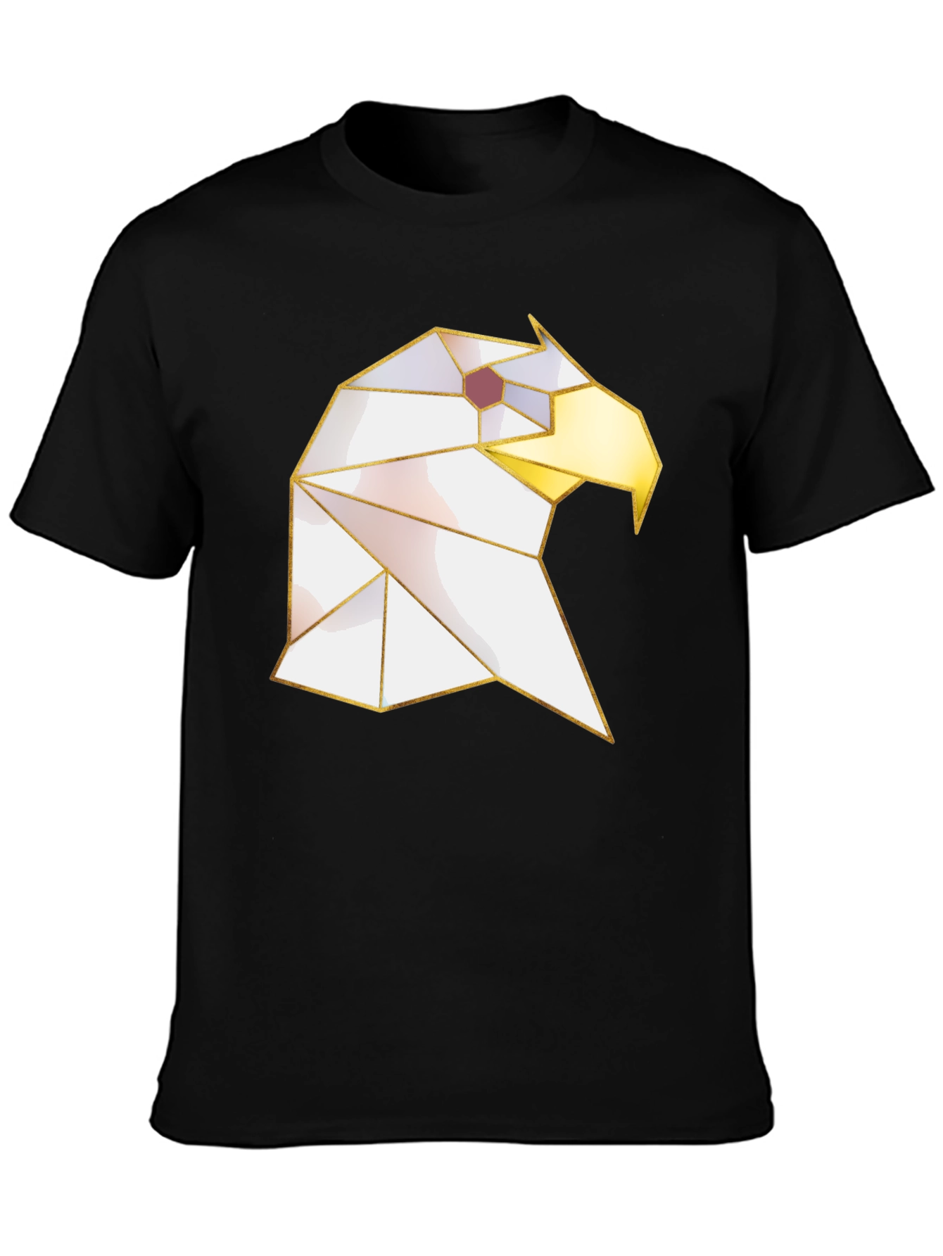 Geometric Eagle Graphic Tee - Modern Black Shirt