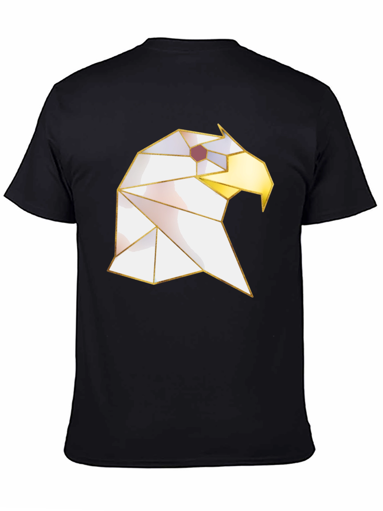 Geometric Eagle Graphic Tee - Modern Black Shirt