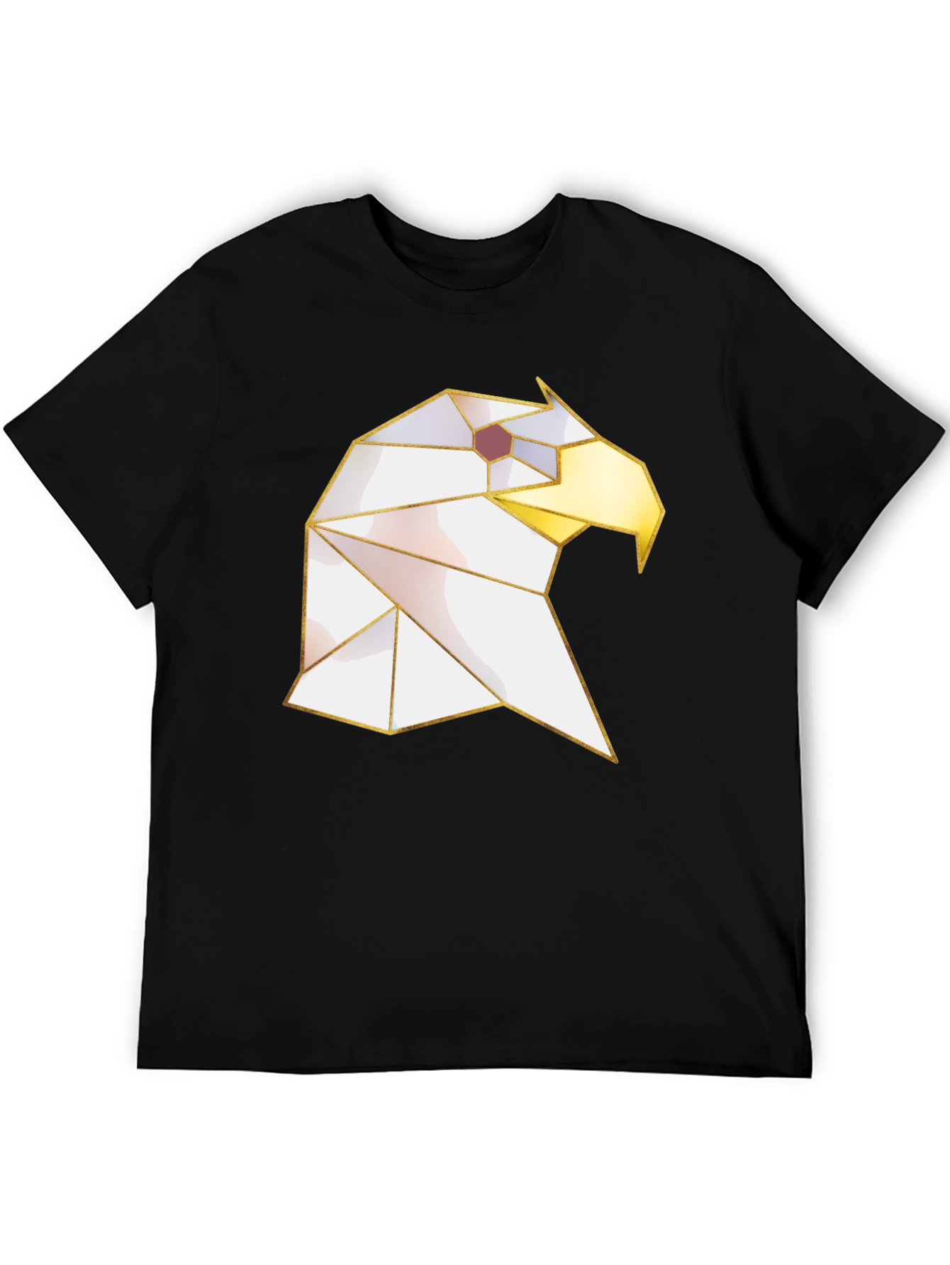 Geometric Eagle Graphic Tee - Modern Black Shirt