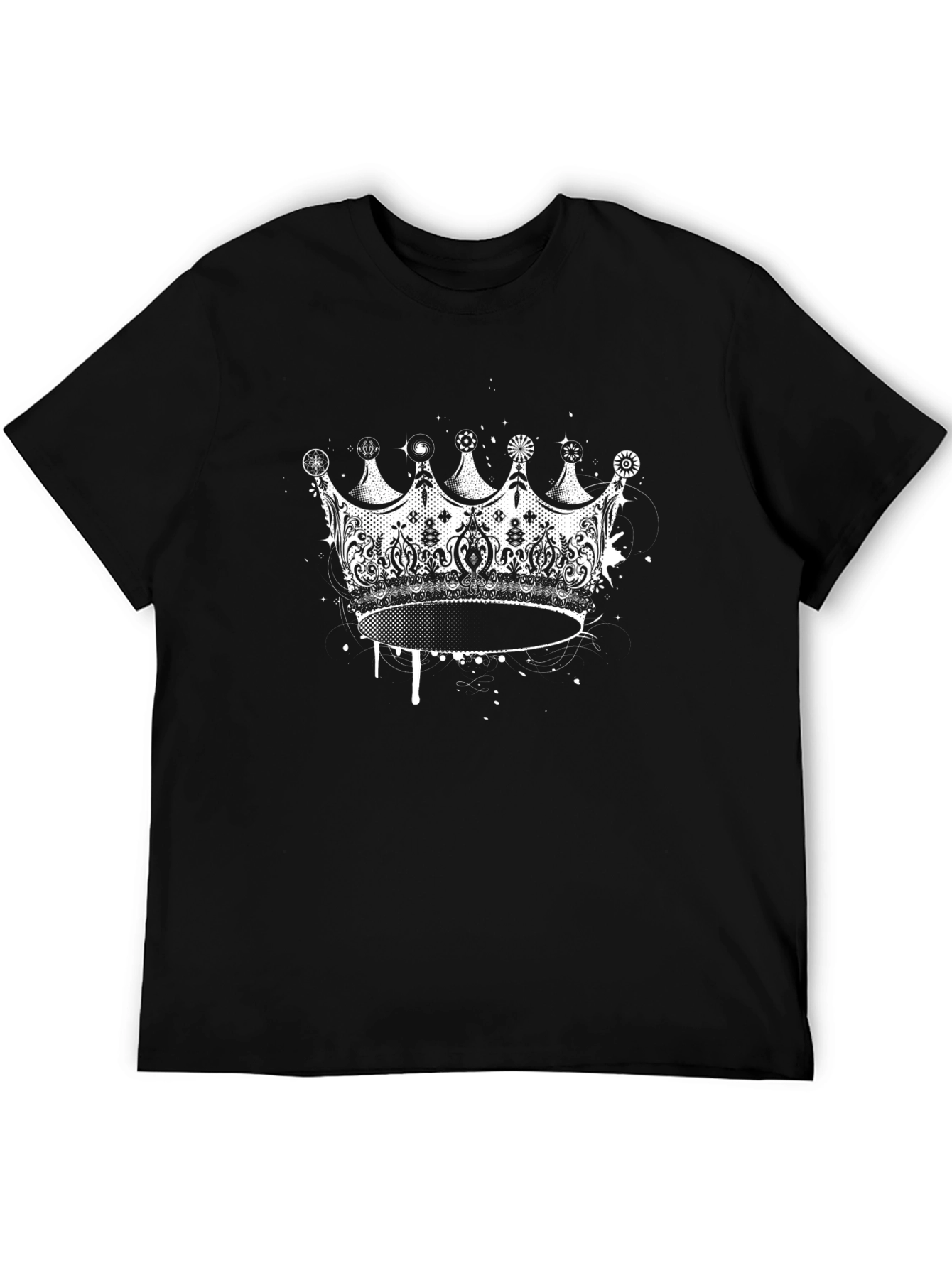 Crown Graphic Print Black T-Shirt