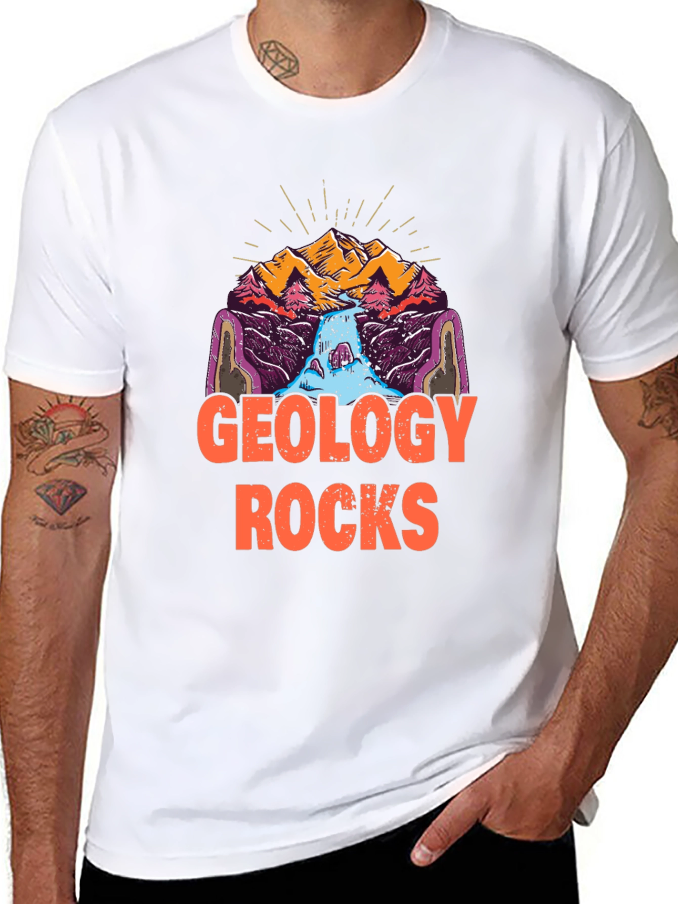 Geology Rocks T-Shirt - Mountain Scene Graphic Tee