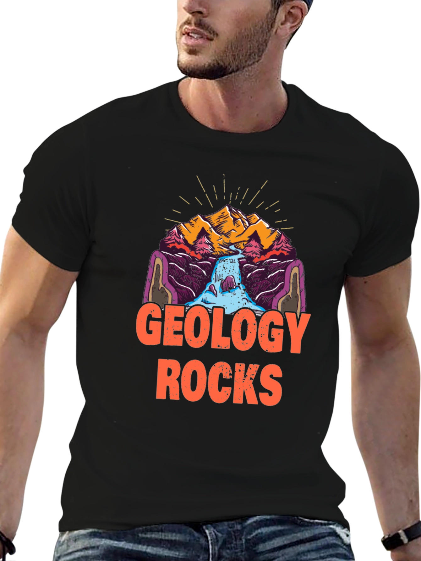 Geology Rocks T-Shirt - Mountain Scene Graphic Tee