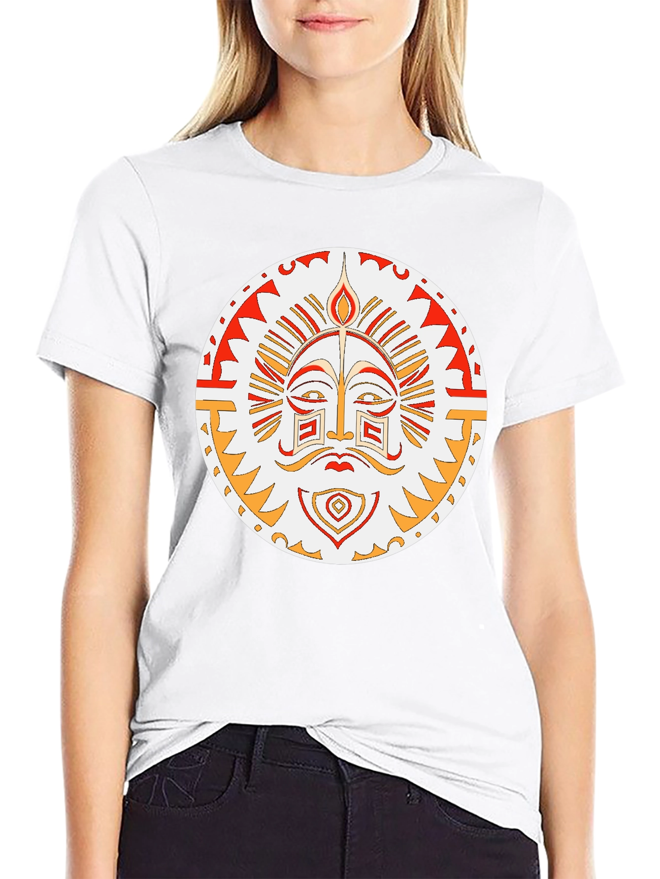 Tribal Sun Graphic T-Shirt - Unique Design