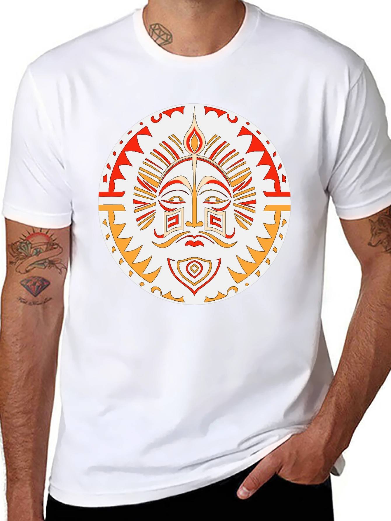 Tribal Sun Graphic T-Shirt - Unique Design