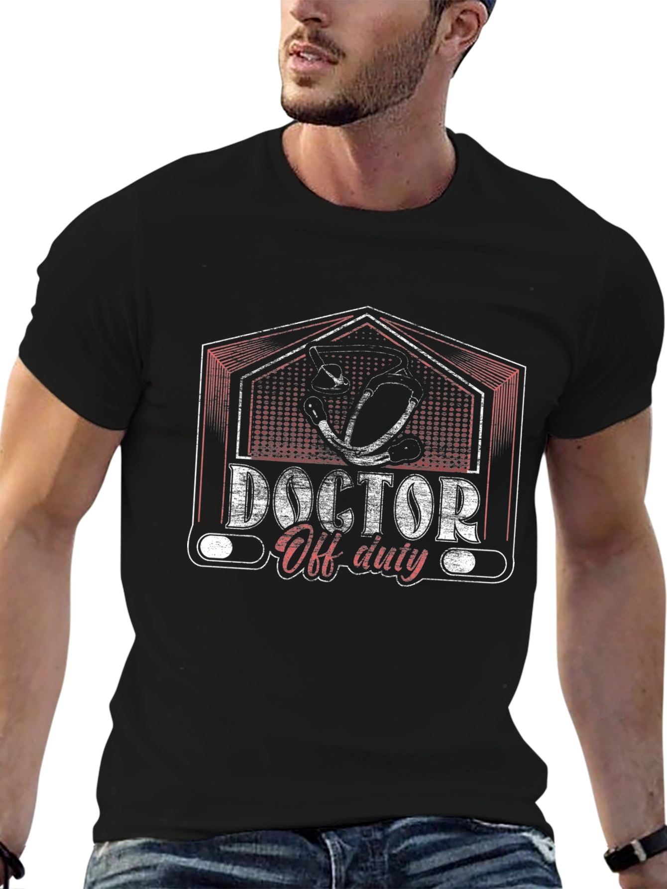 Doctor Off Duty Graphic T-Shirt - Black