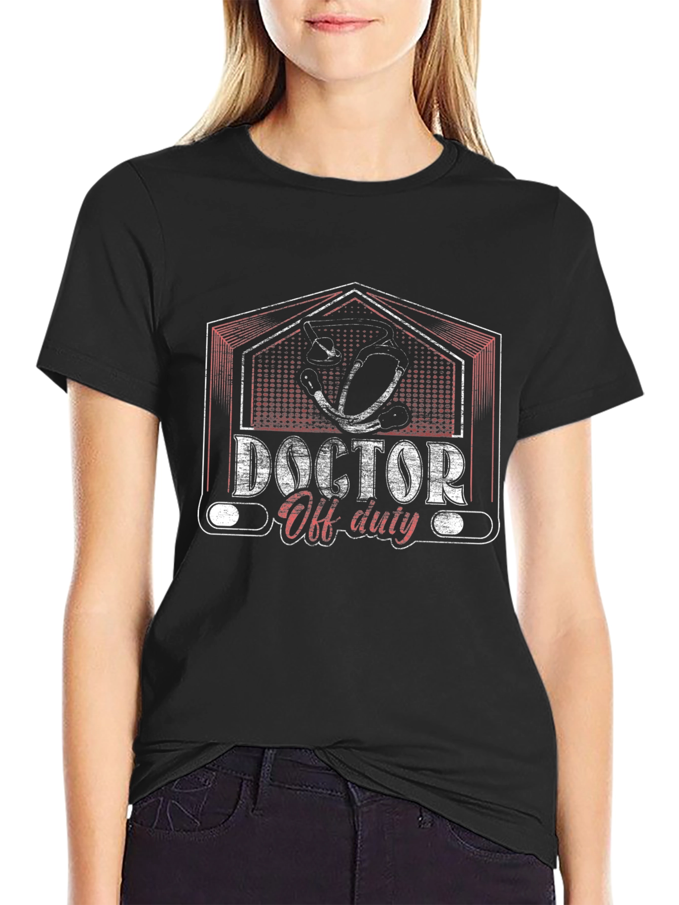 Doctor Off Duty Graphic T-Shirt - Black