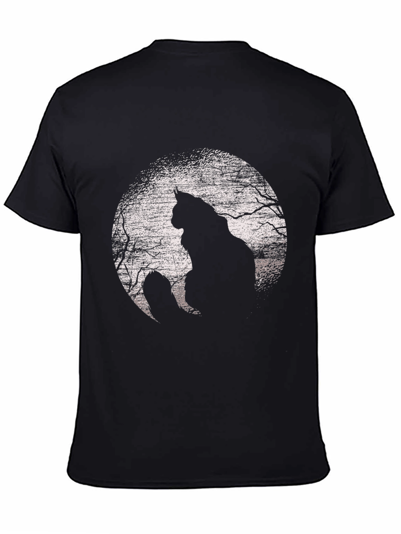 Cat Silhouette Moon Graphic T-Shirt