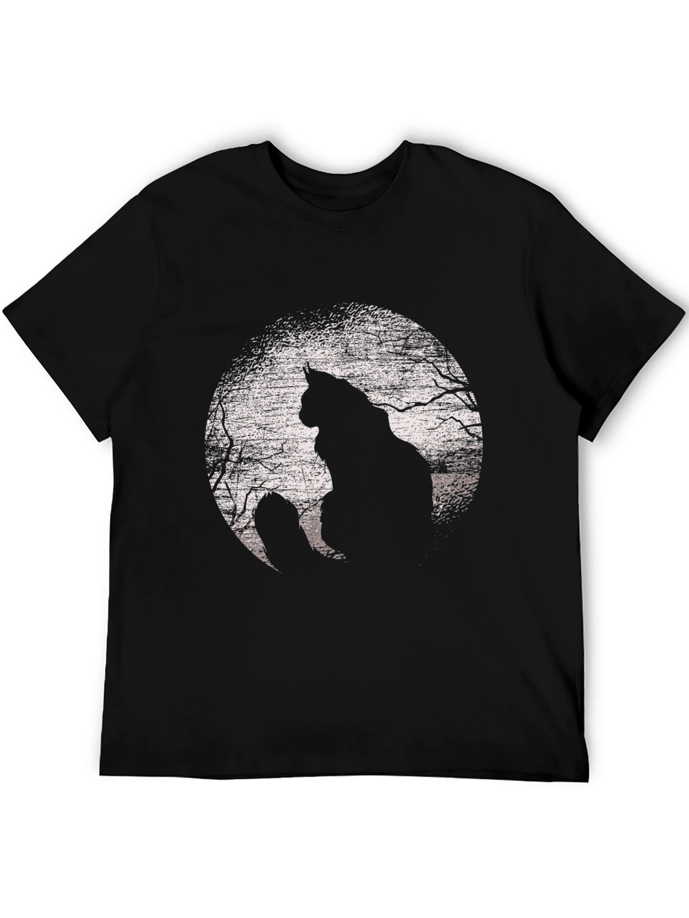 Cat Silhouette Moon Graphic T-Shirt