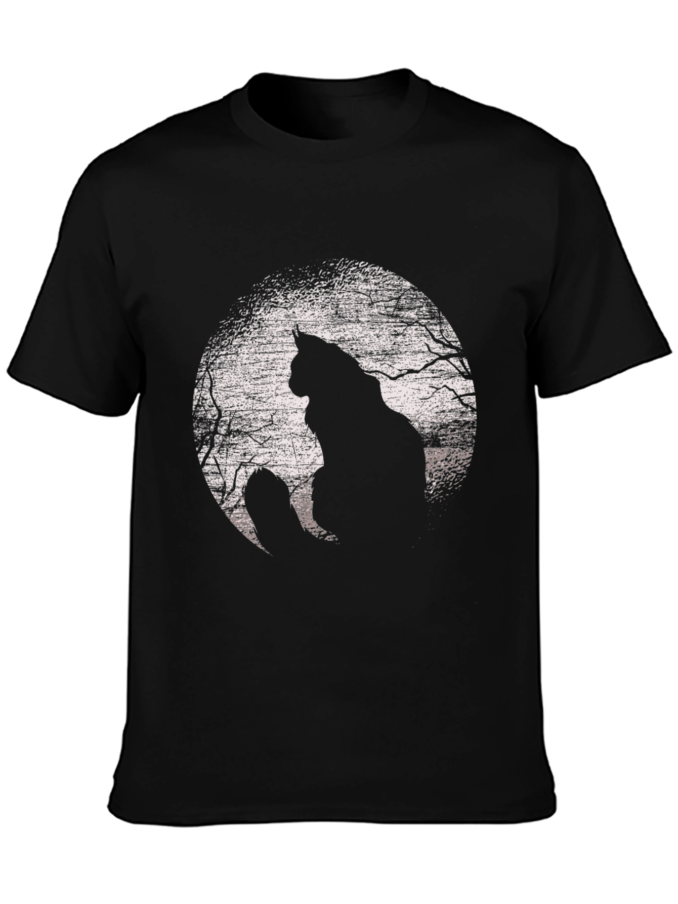 Cat Silhouette Moon Graphic T-Shirt