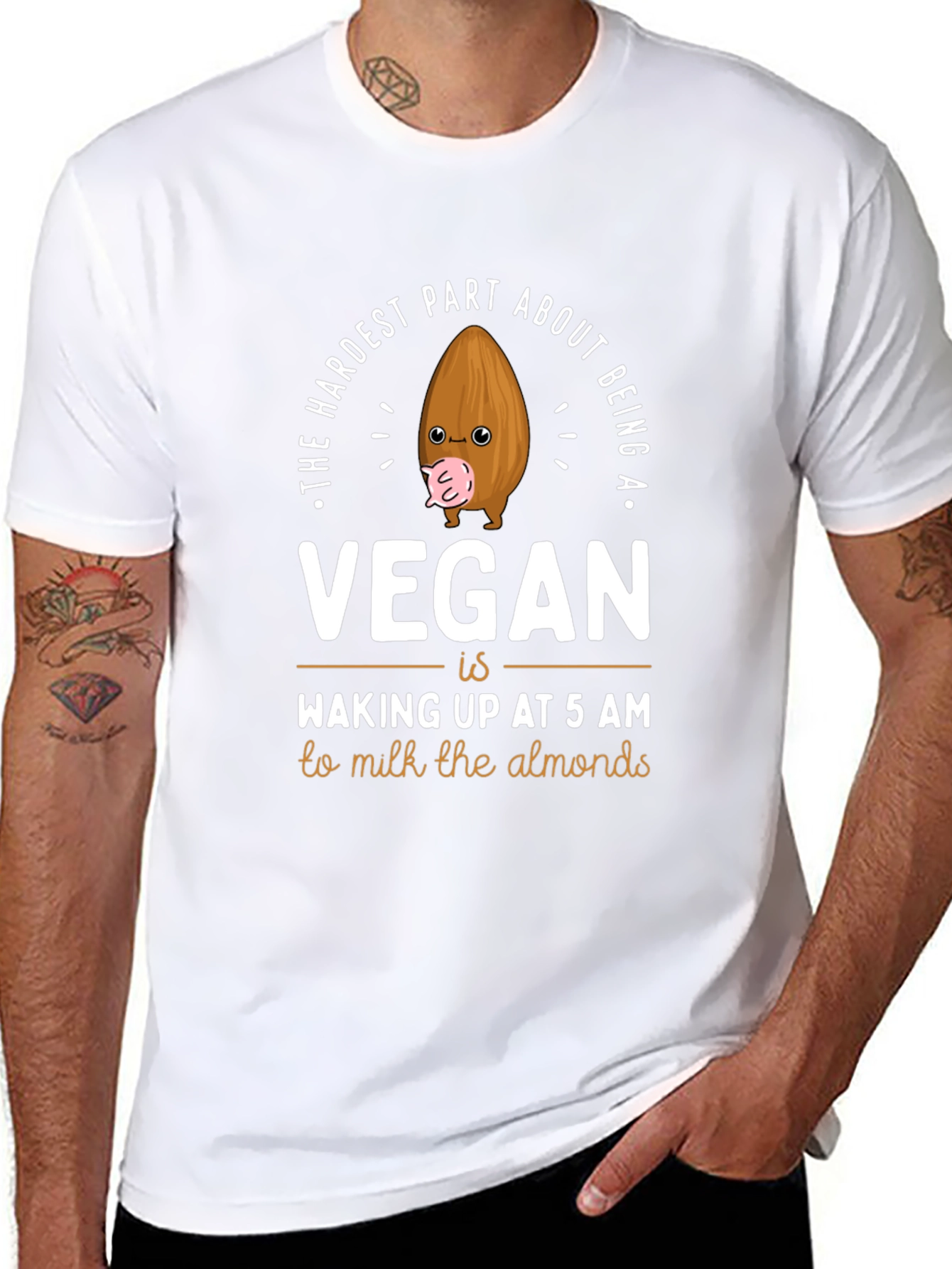 Vegan Almond Milk T-Shirt: Funny Vegan Graphic Tee