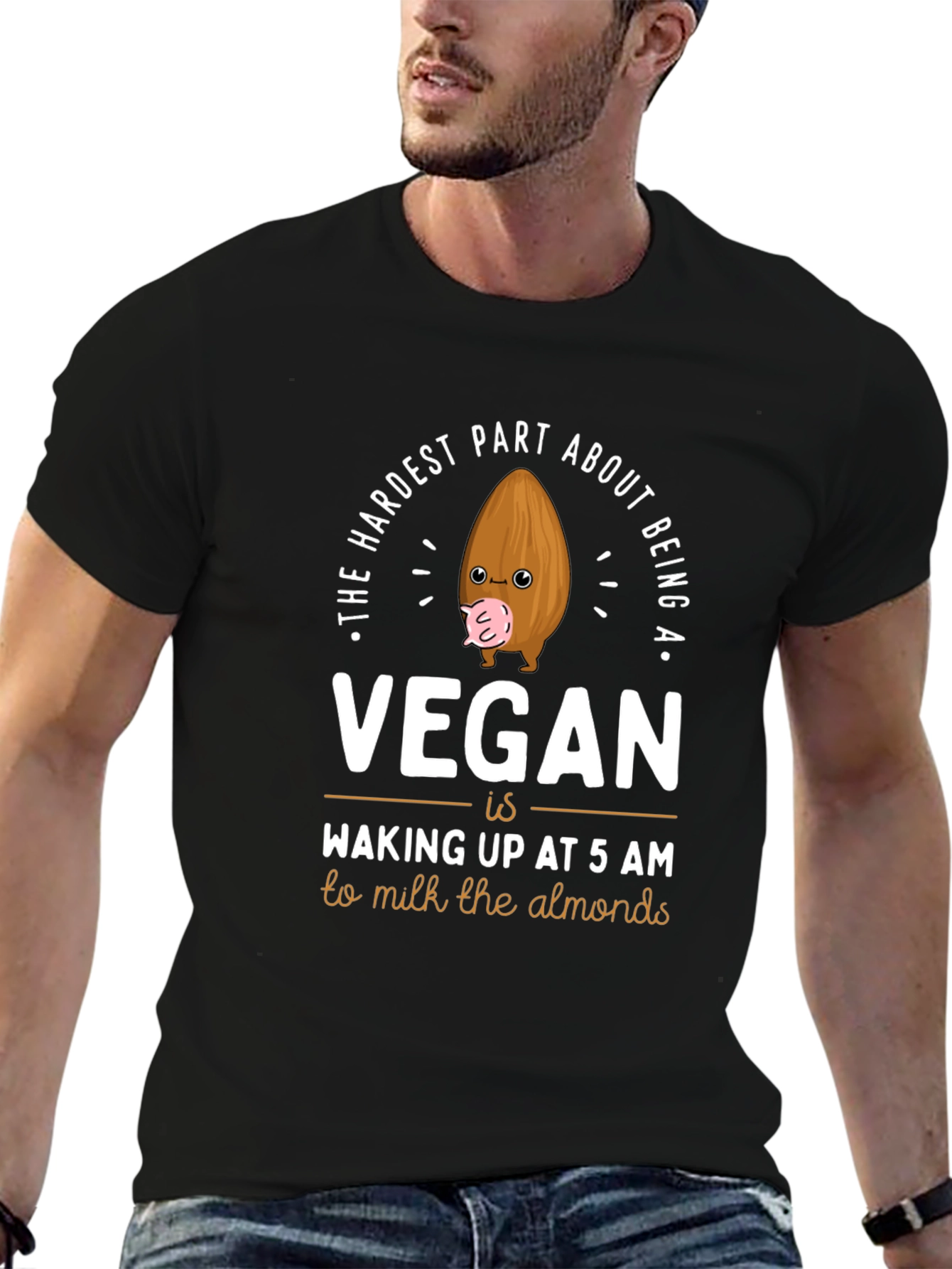 Vegan Almond Milk T-Shirt: Funny Vegan Graphic Tee