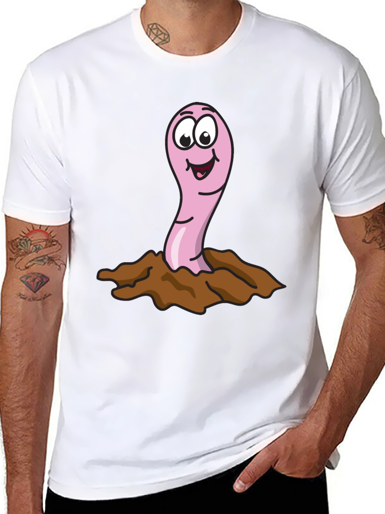 Funny Worm T-Shirt - Cartoon Earthworm Tee