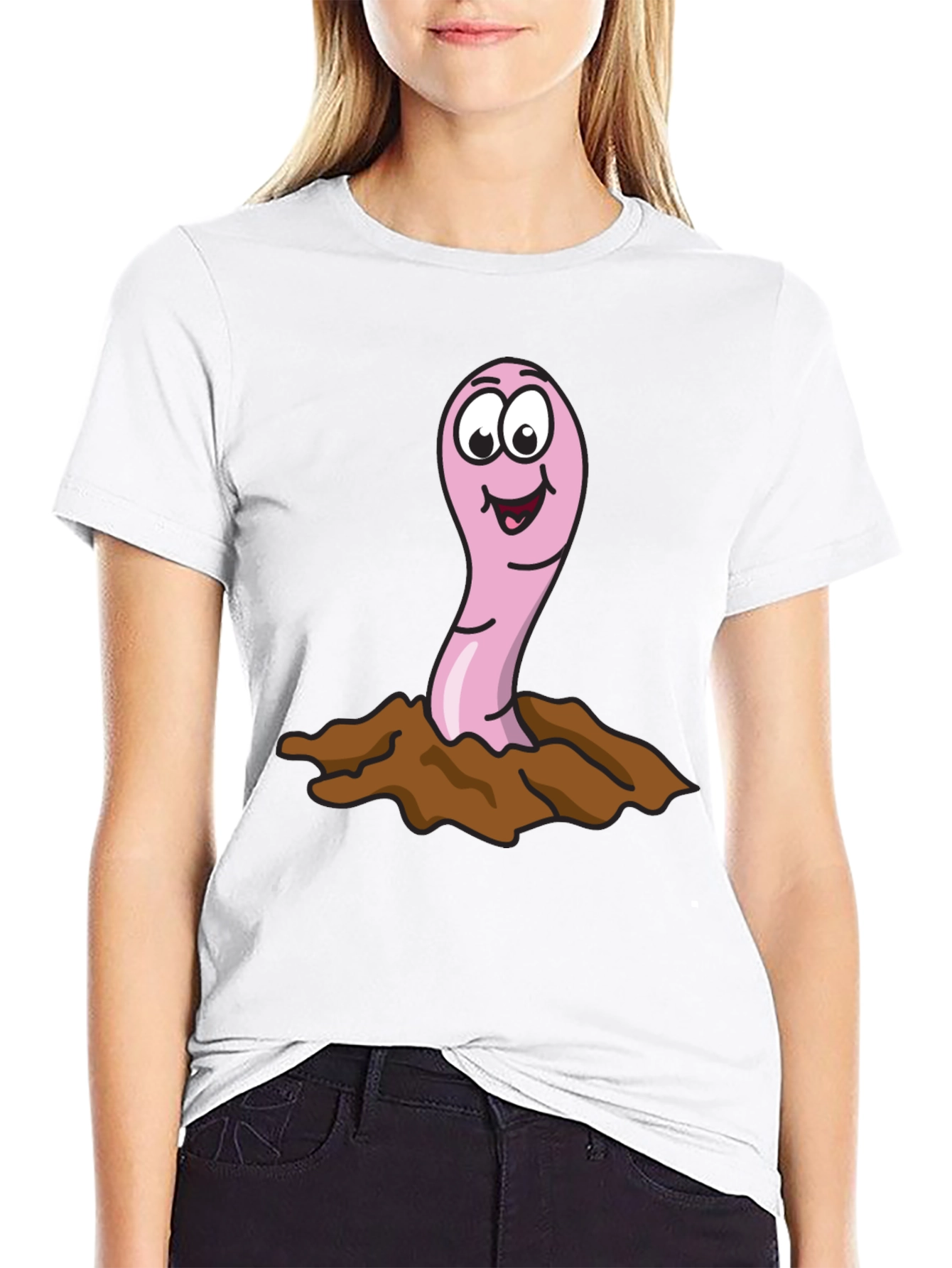Funny Worm T-Shirt - Cartoon Earthworm Tee