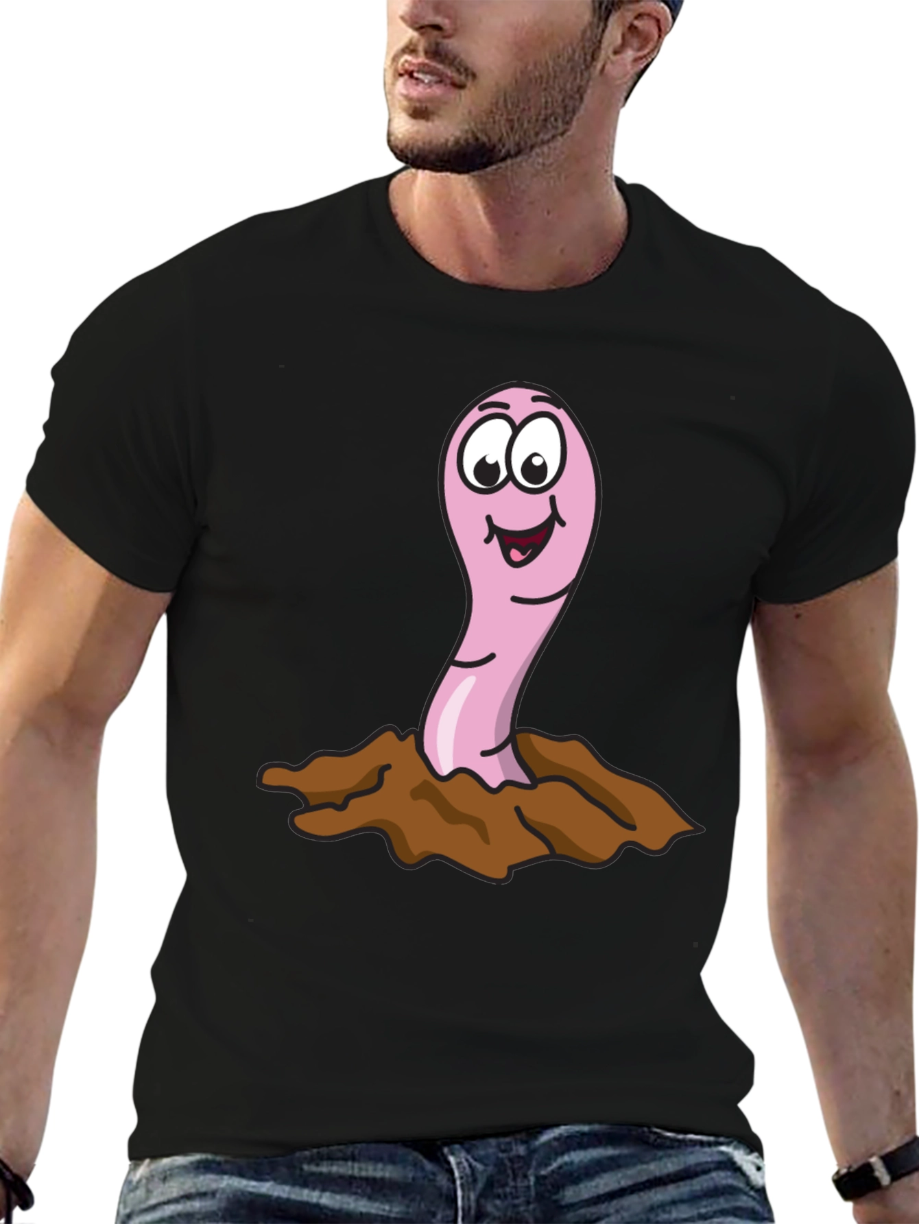 Funny Worm T-Shirt - Cartoon Earthworm Tee