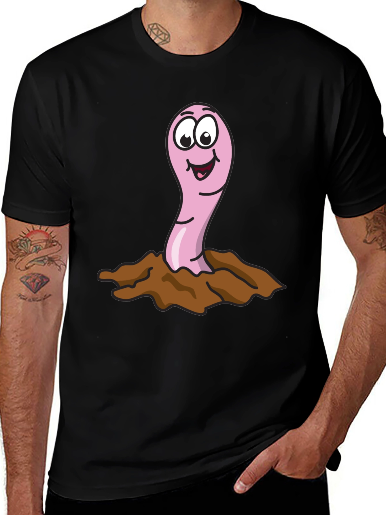 Funny Worm T-Shirt - Cartoon Earthworm Tee
