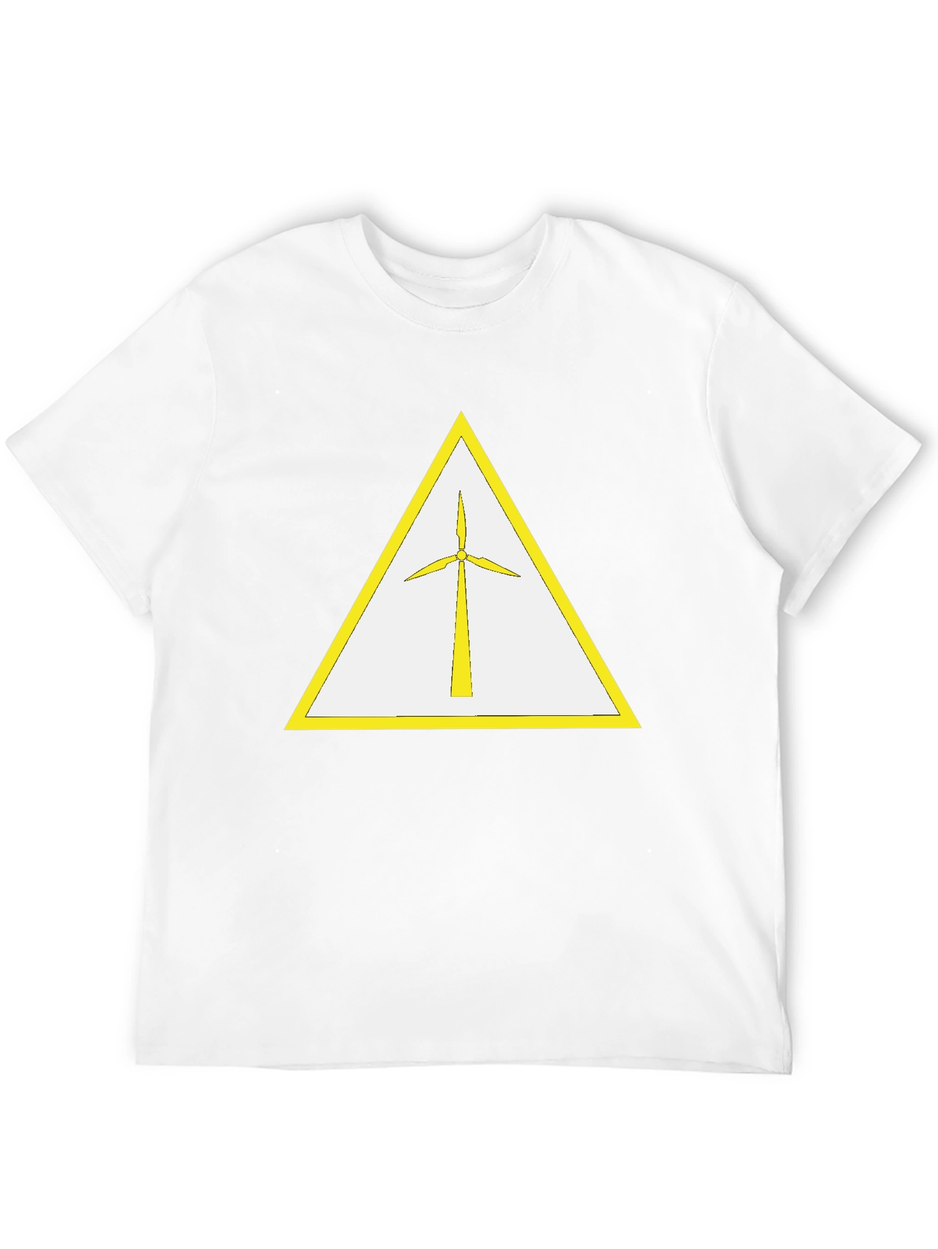 Wind Turbine T-Shirt - Yellow Triangle Design