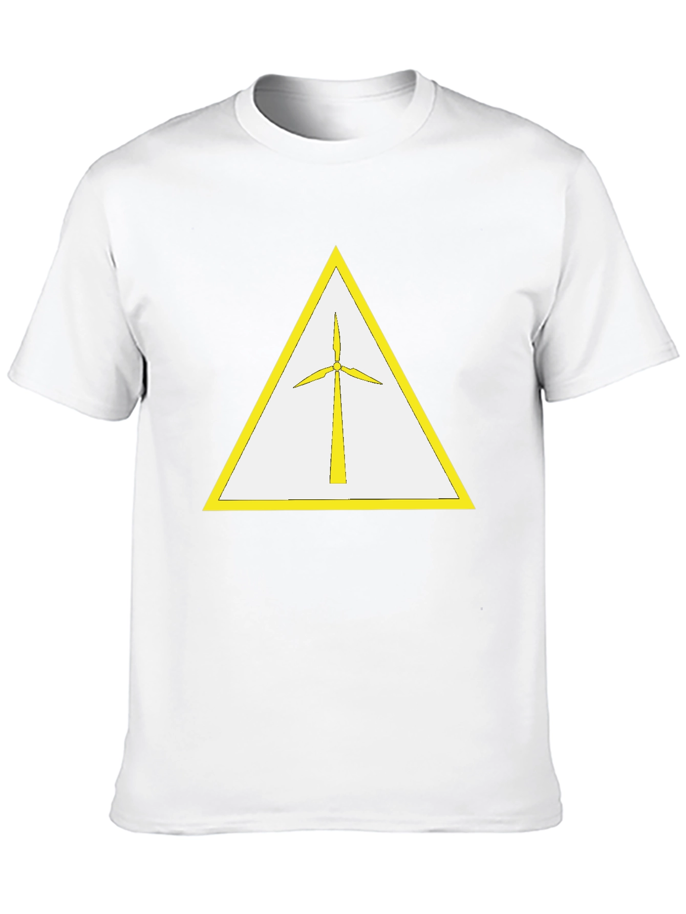 Wind Turbine T-Shirt - Yellow Triangle Design