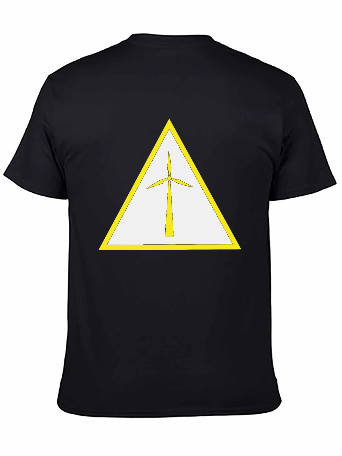 Wind Turbine T-Shirt - Yellow Triangle Design