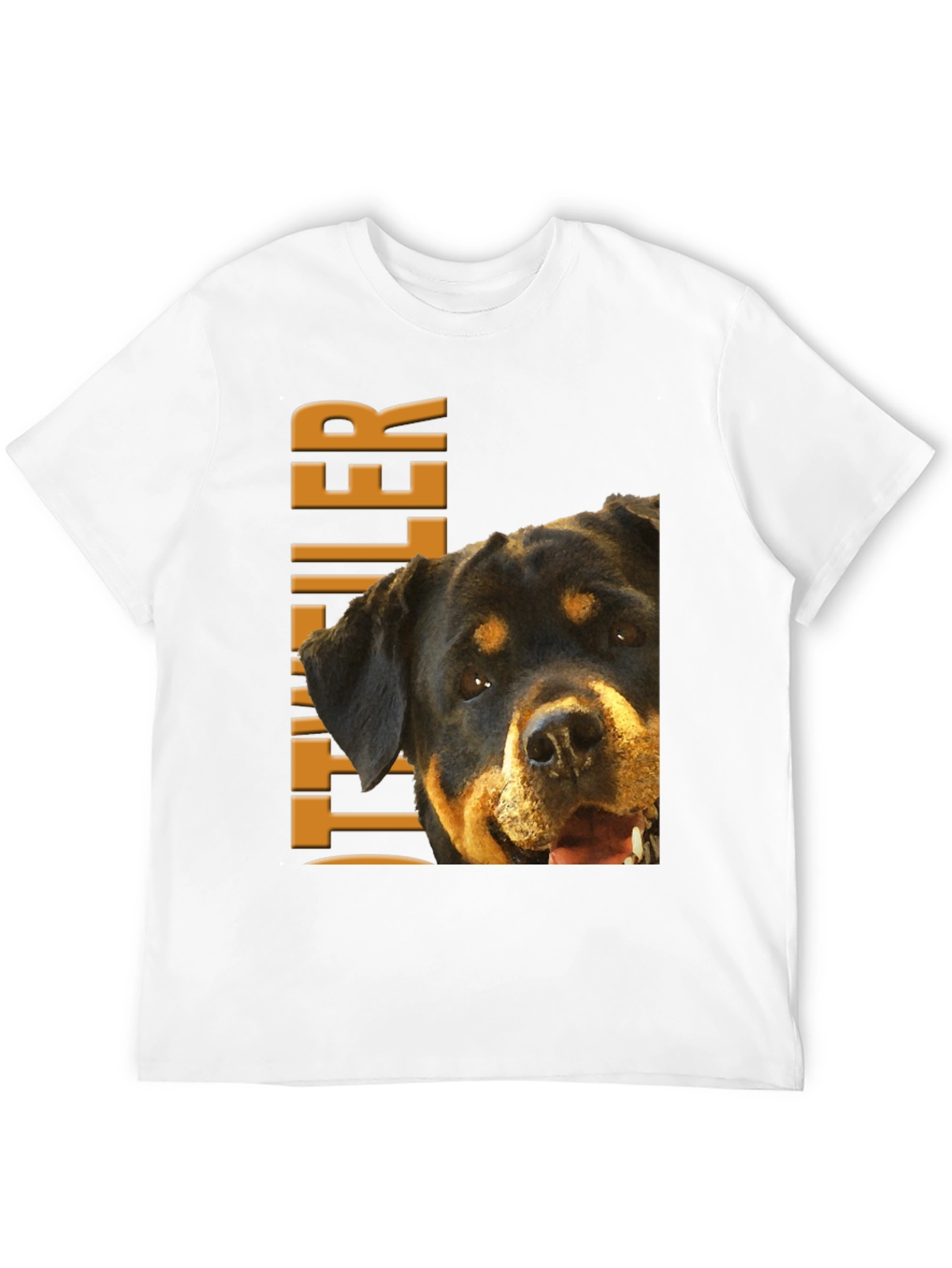 Rottweiler Dog Graphic Tee - Black Cotton T-Shirt