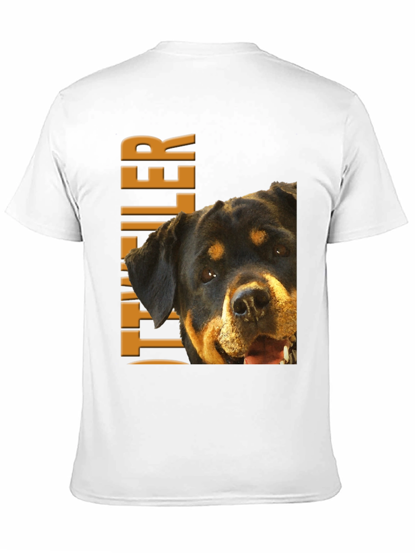 Rottweiler Dog Graphic Tee - Black Cotton T-Shirt