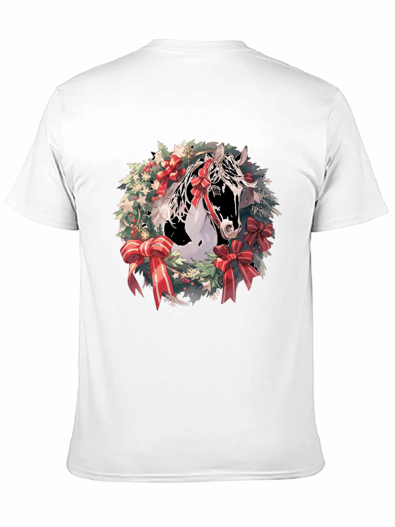 Holiday Horse Wreath Graphic T-Shirt