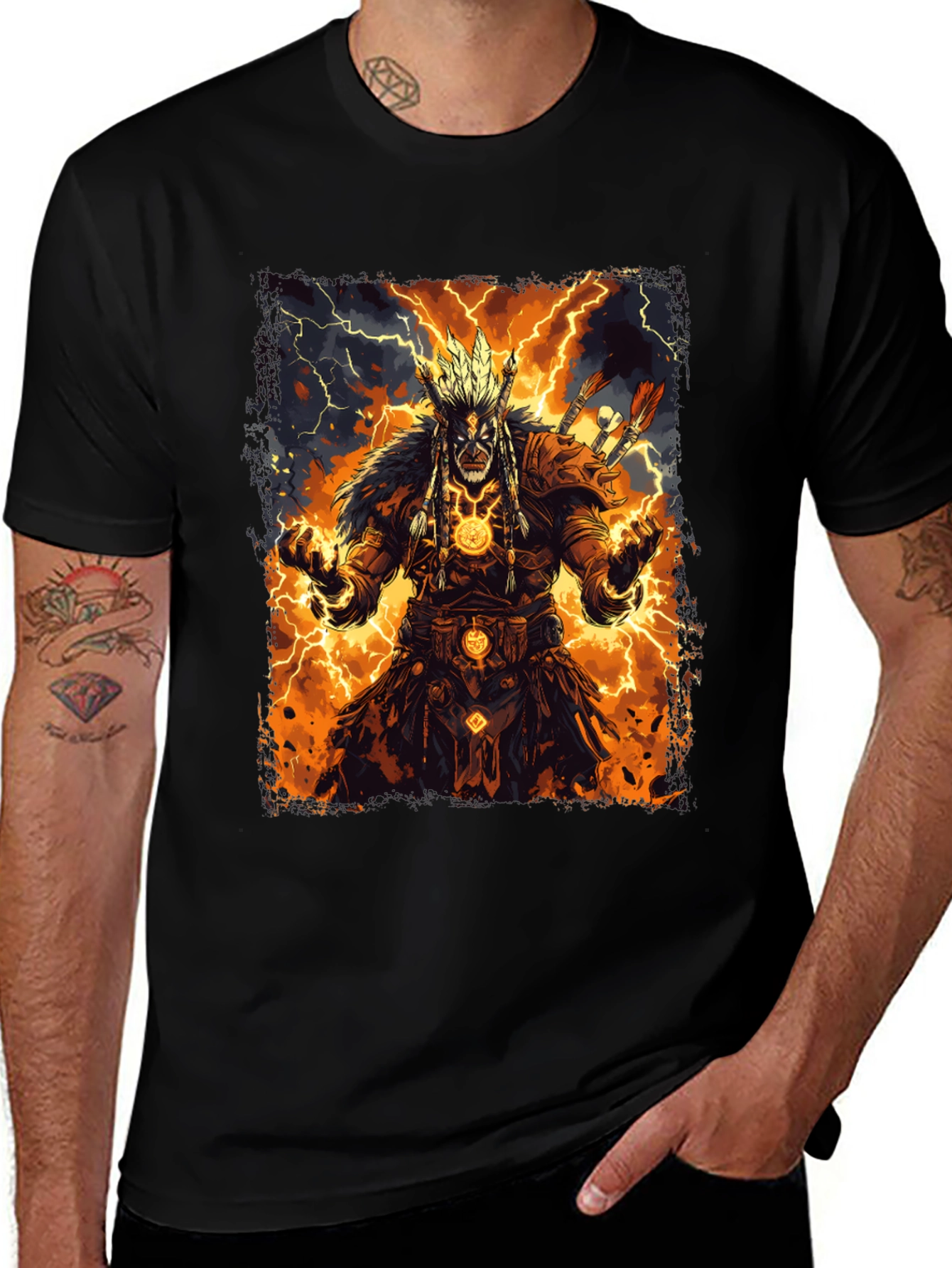 Electric Shaman Graphic Tee - Black T-Shirt