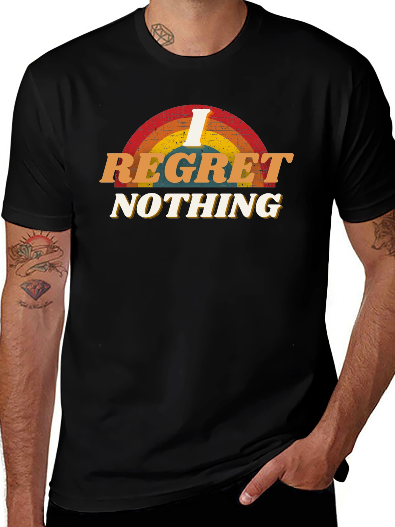 I Regret Nothing Graphic Tee - Black