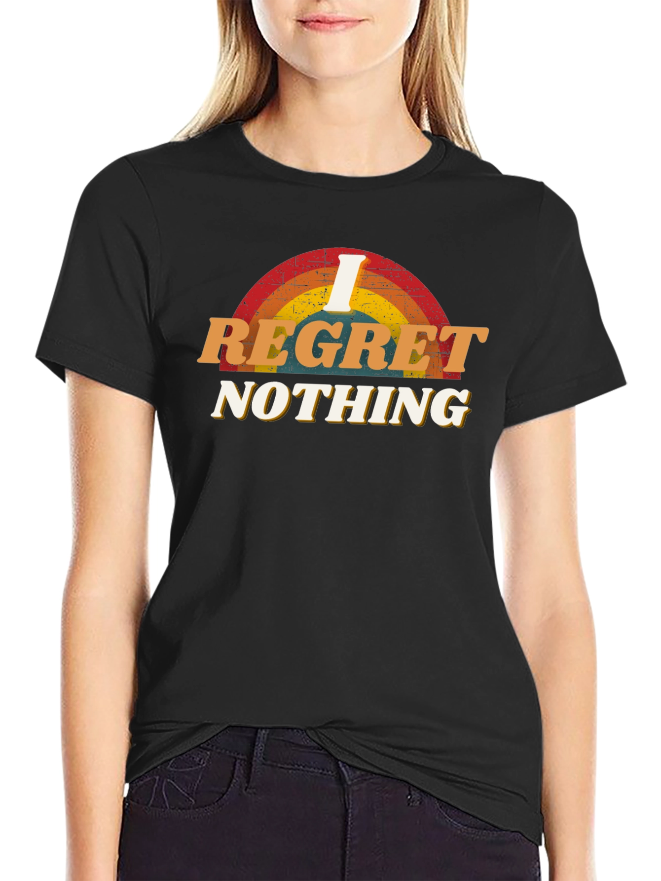 I Regret Nothing Graphic Tee - Black