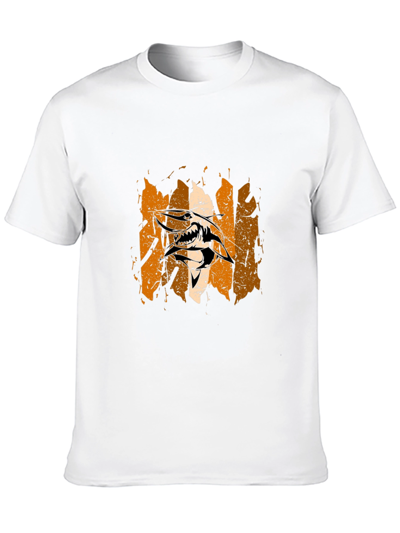 Edgy Shark Graphic Print Black T-Shirt