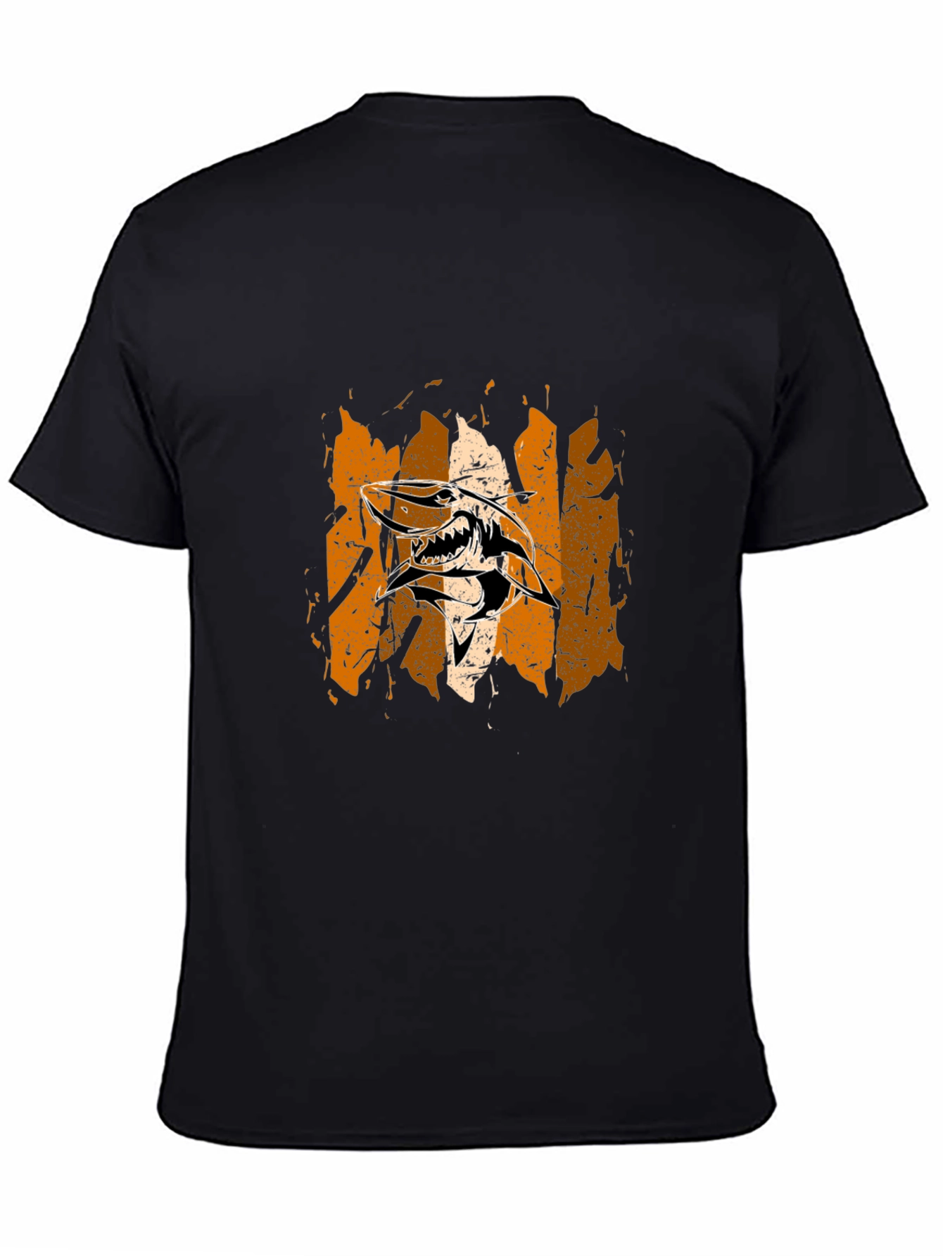 Edgy Shark Graphic Print Black T-Shirt