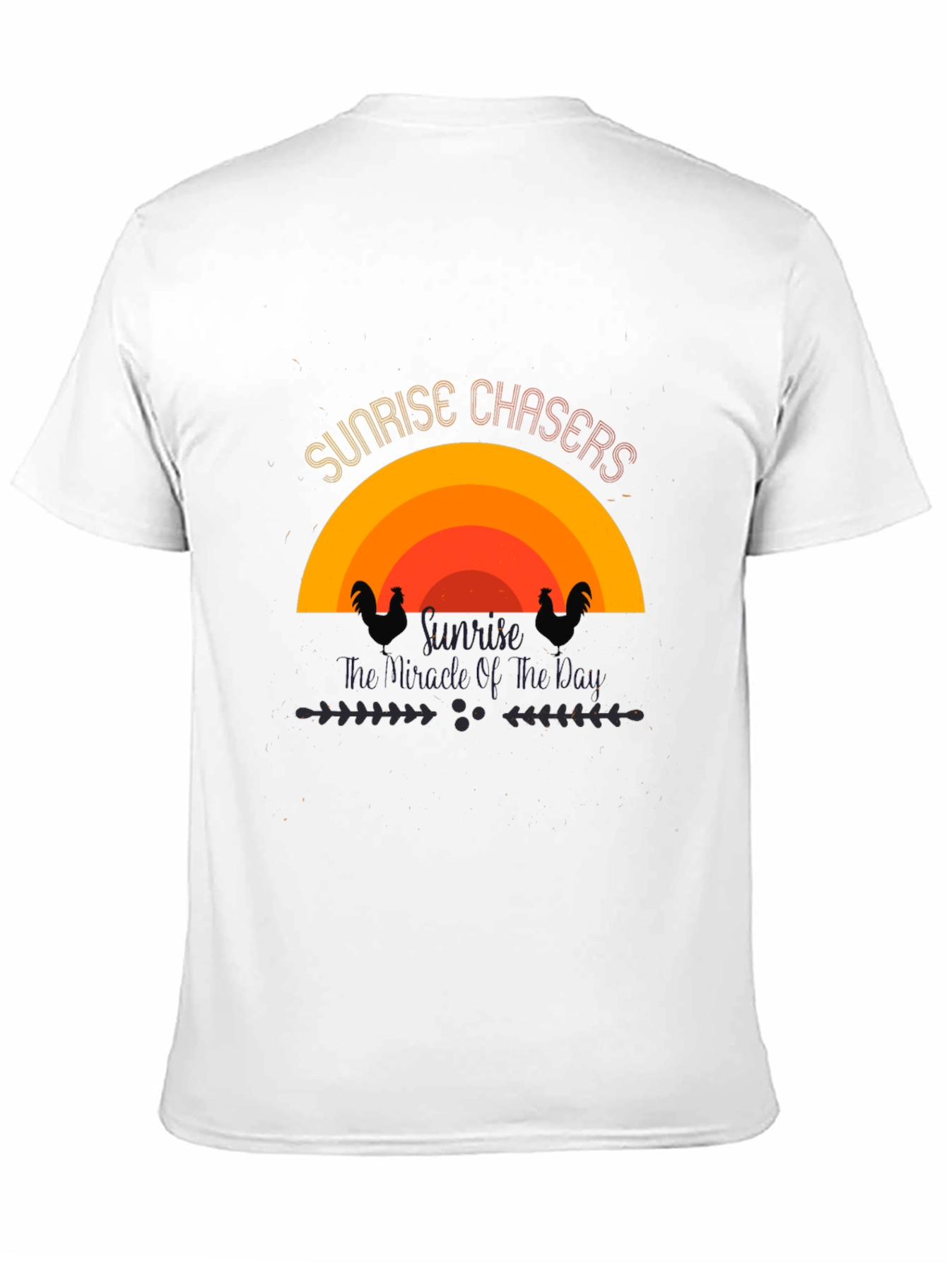 Sunrise Chasers Graphic Tee - Black Cotton Casual