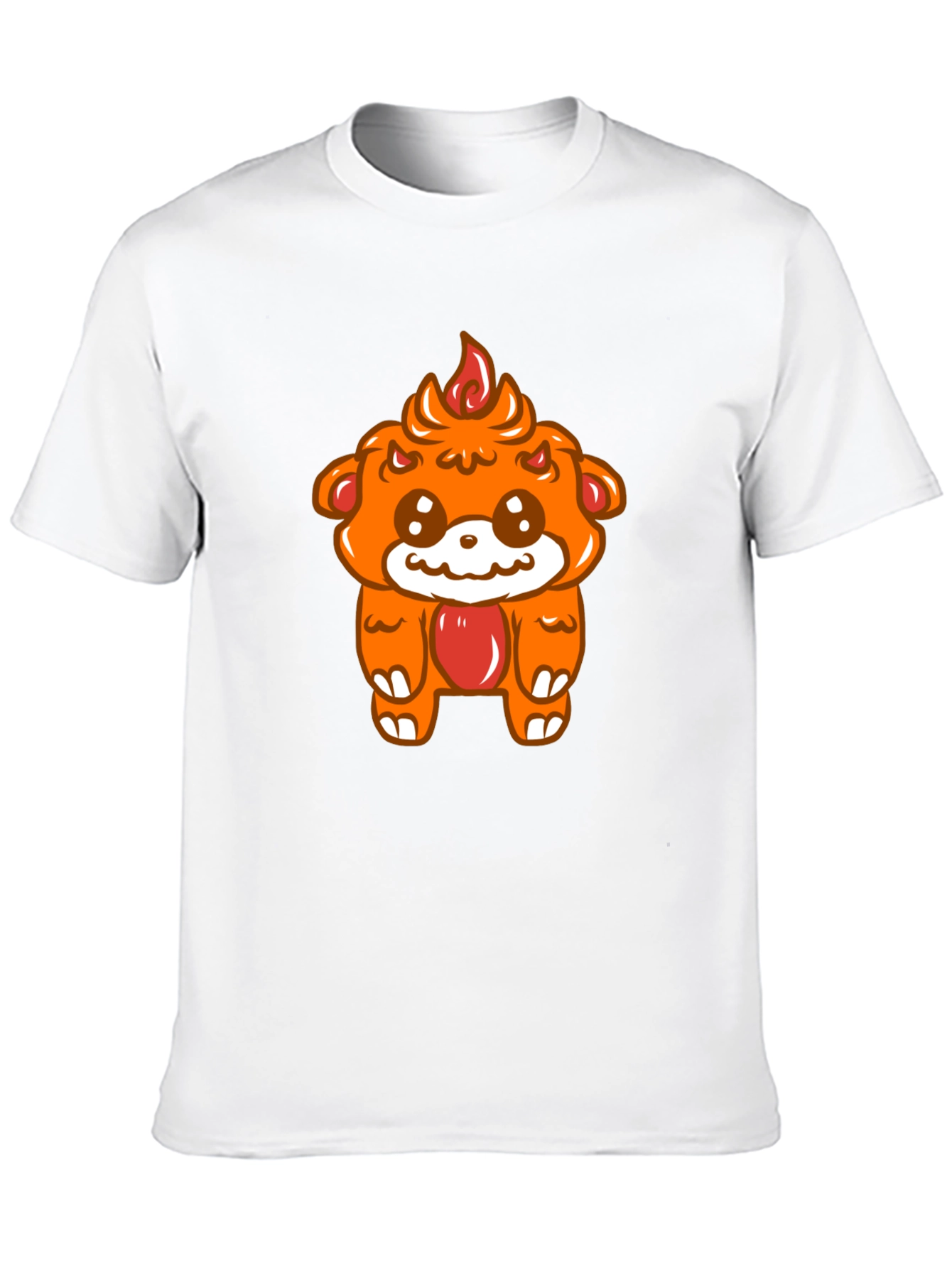 Kawaii Fire Bear Graphic Tee - Black