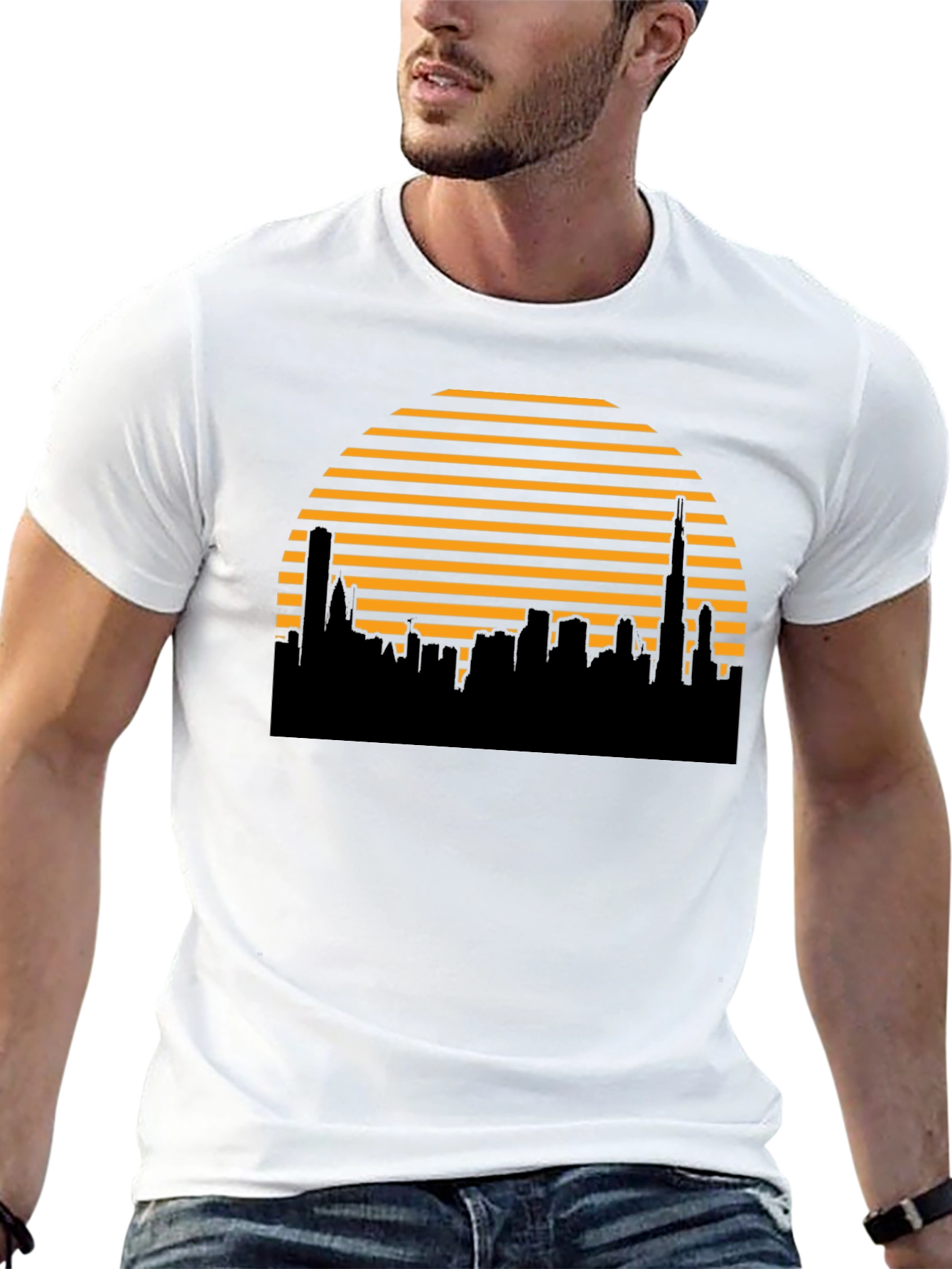 Retro Skyline T-Shirt - Modern City Silhouette