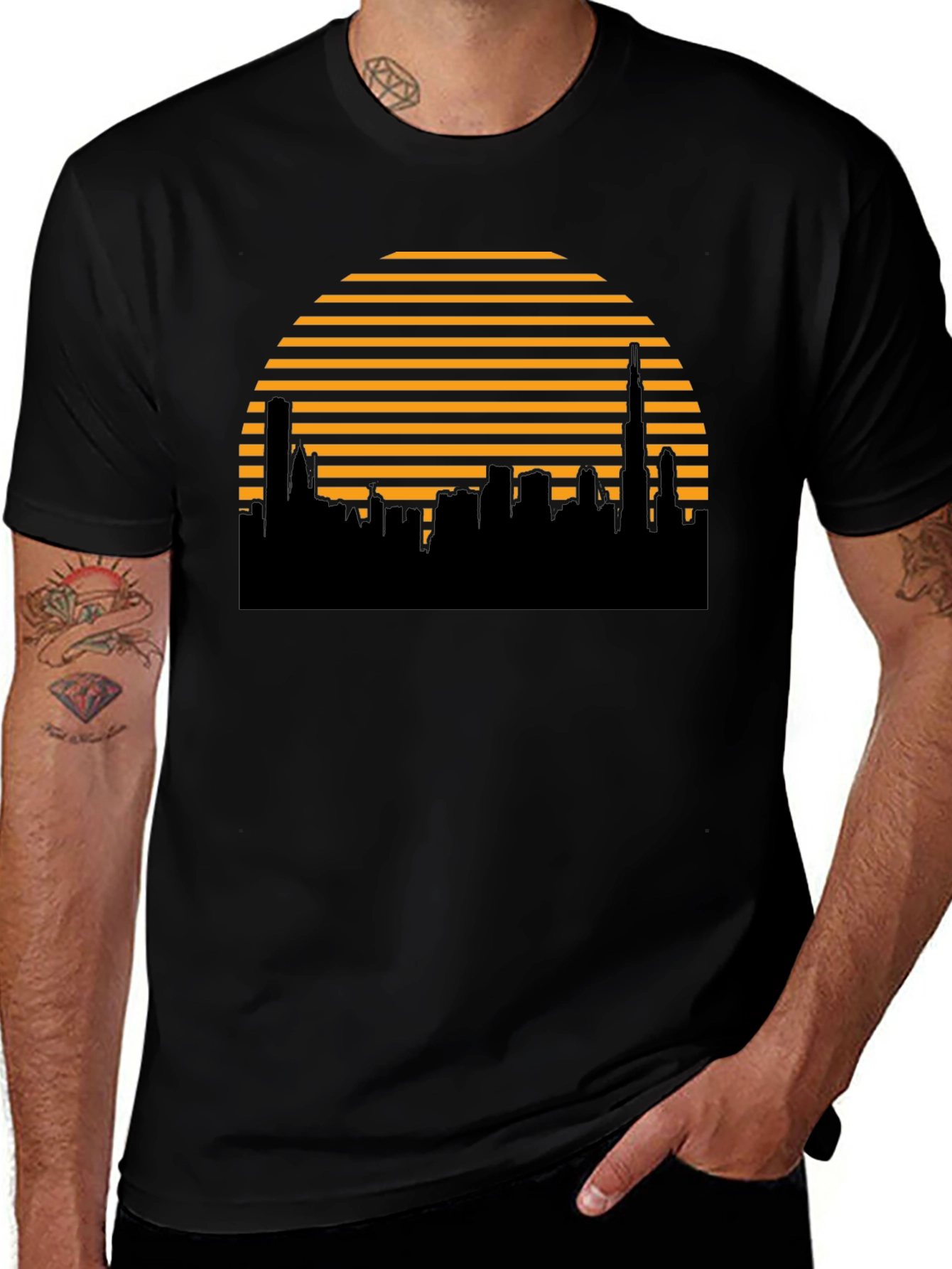 Retro Skyline T-Shirt - Modern City Silhouette