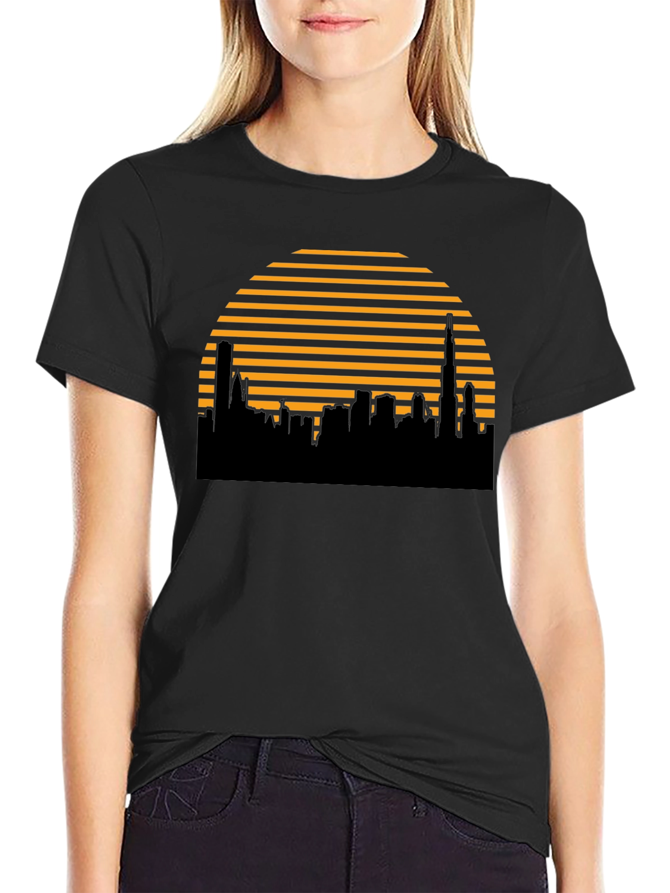 Retro Skyline T-Shirt - Modern City Silhouette