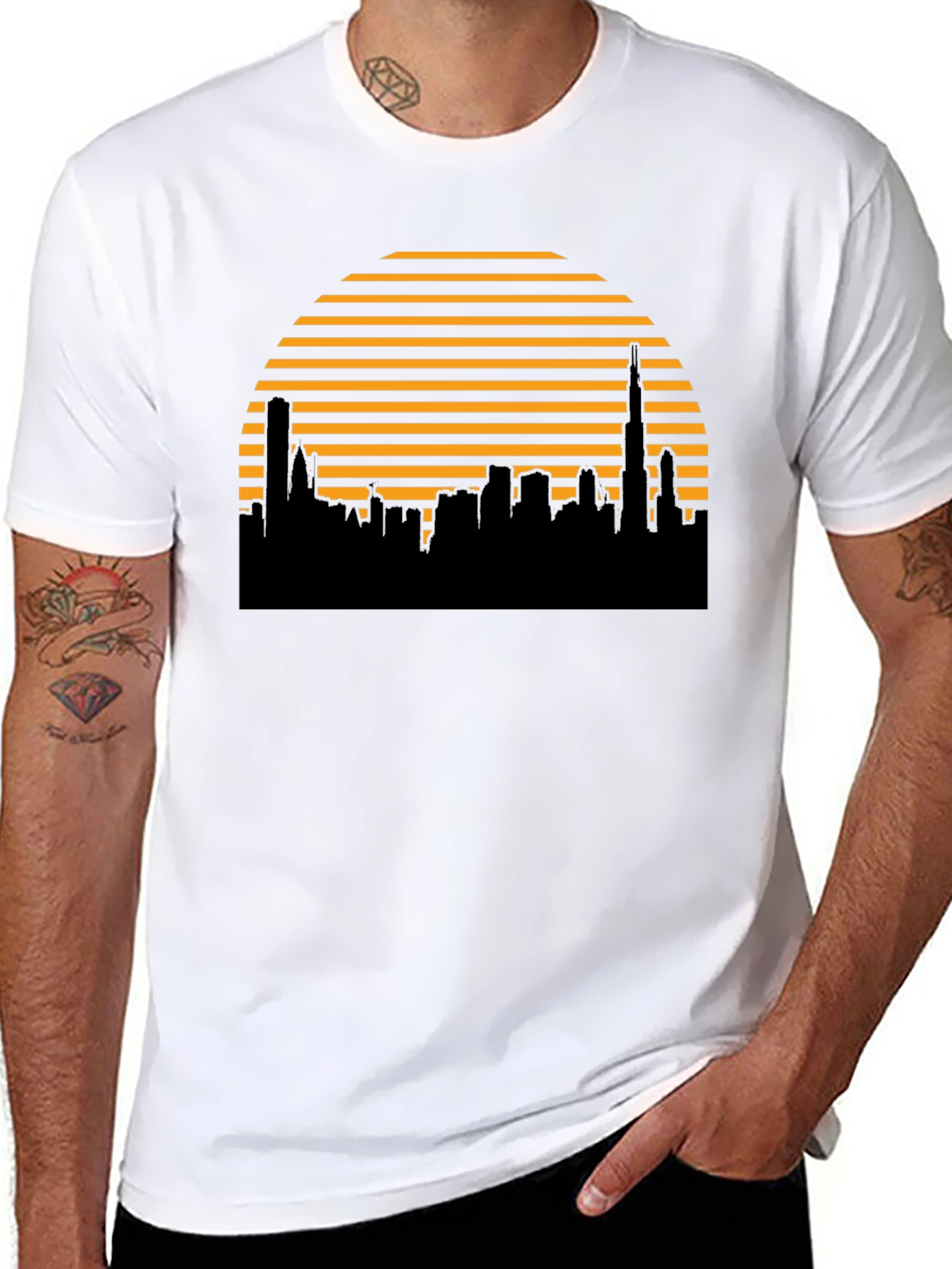 Retro Skyline T-Shirt - Modern City Silhouette
