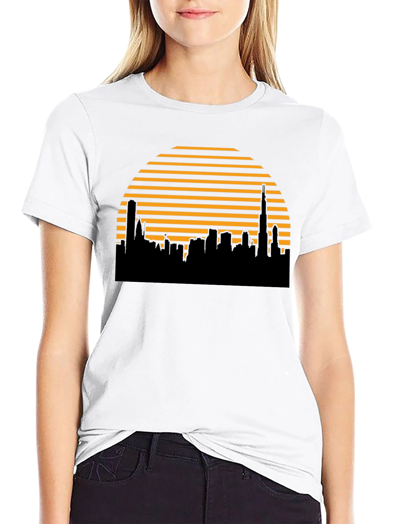 Retro Skyline T-Shirt - Modern City Silhouette