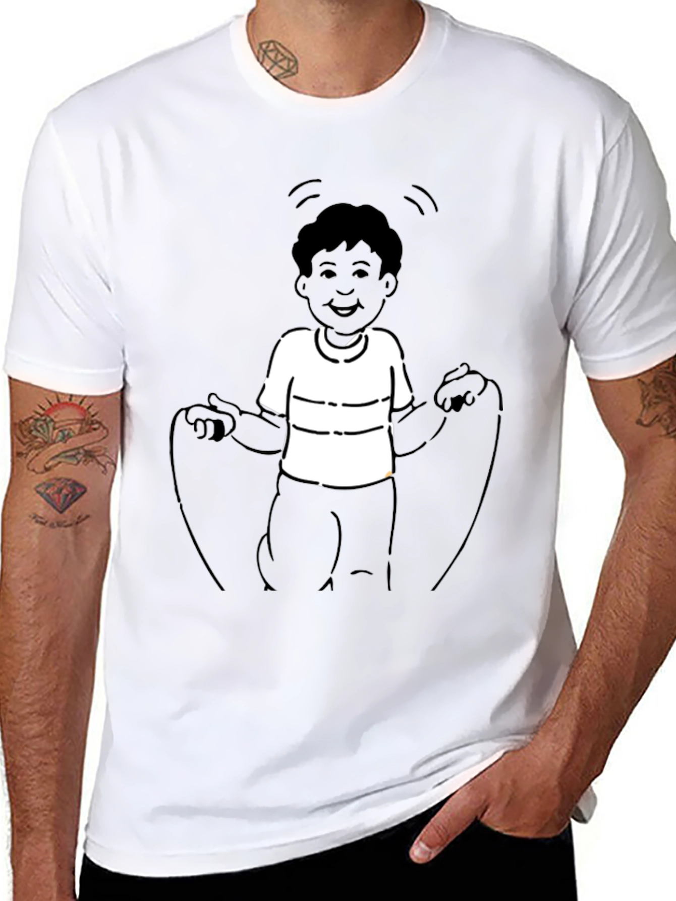 Cartoon Kid Black T-Shirt