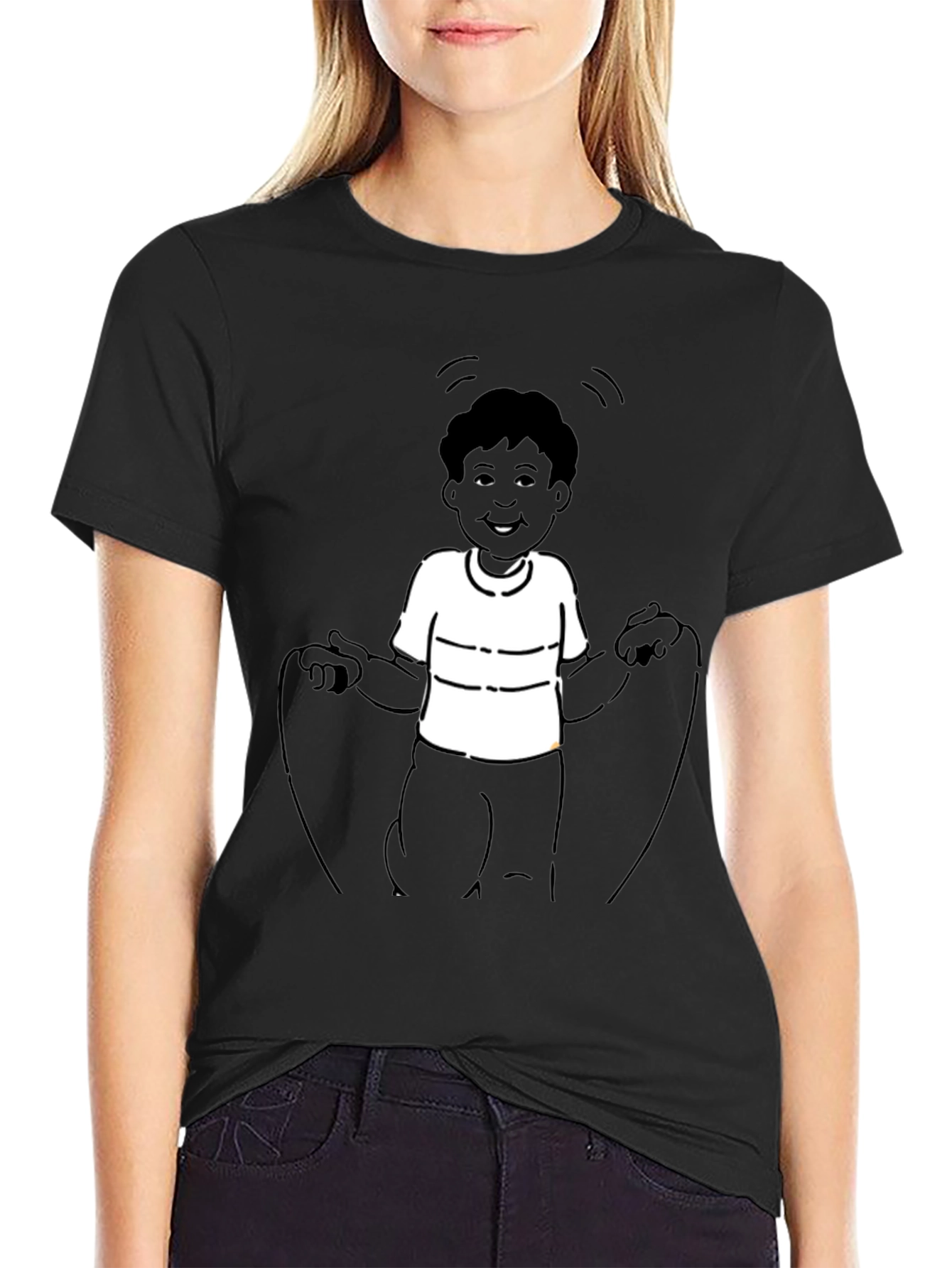 Cartoon Kid Black T-Shirt