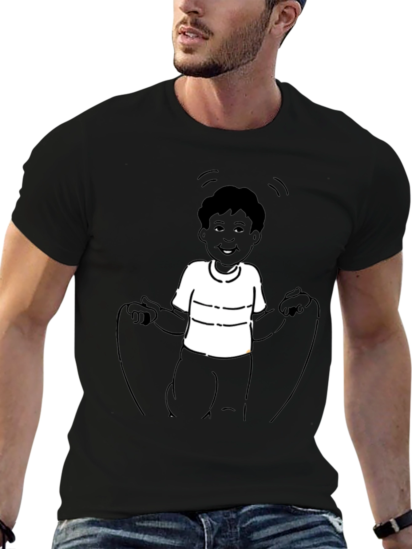 Cartoon Kid Black T-Shirt