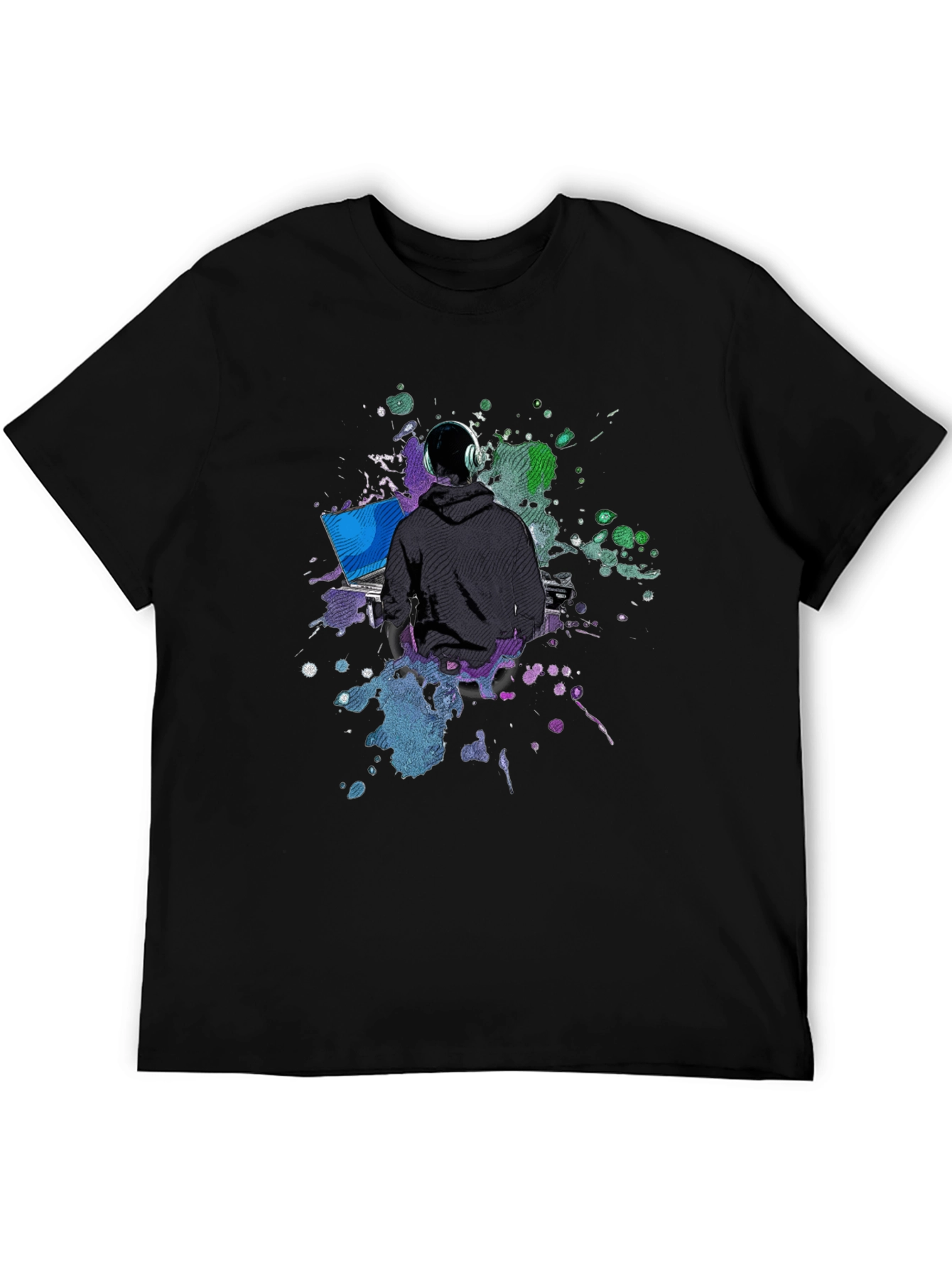 DJ Gamer Graphic Tee - Black Cotton Blend