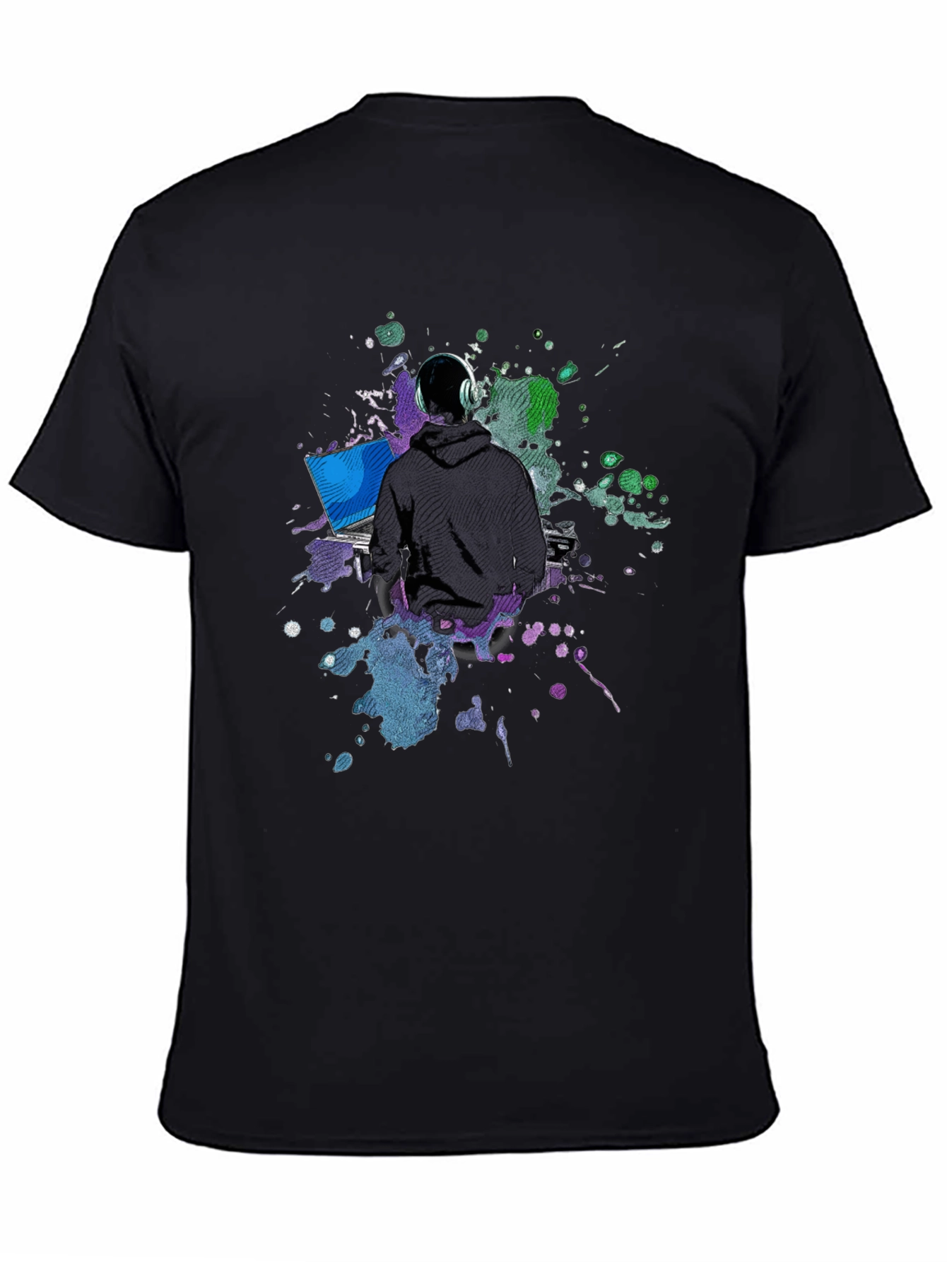 DJ Gamer Graphic Tee - Black Cotton Blend