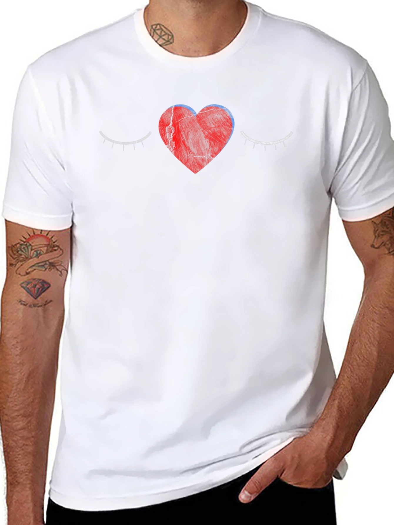 Heart Eyes Graphic Tee - Trendy Unisex Black T-Shirt