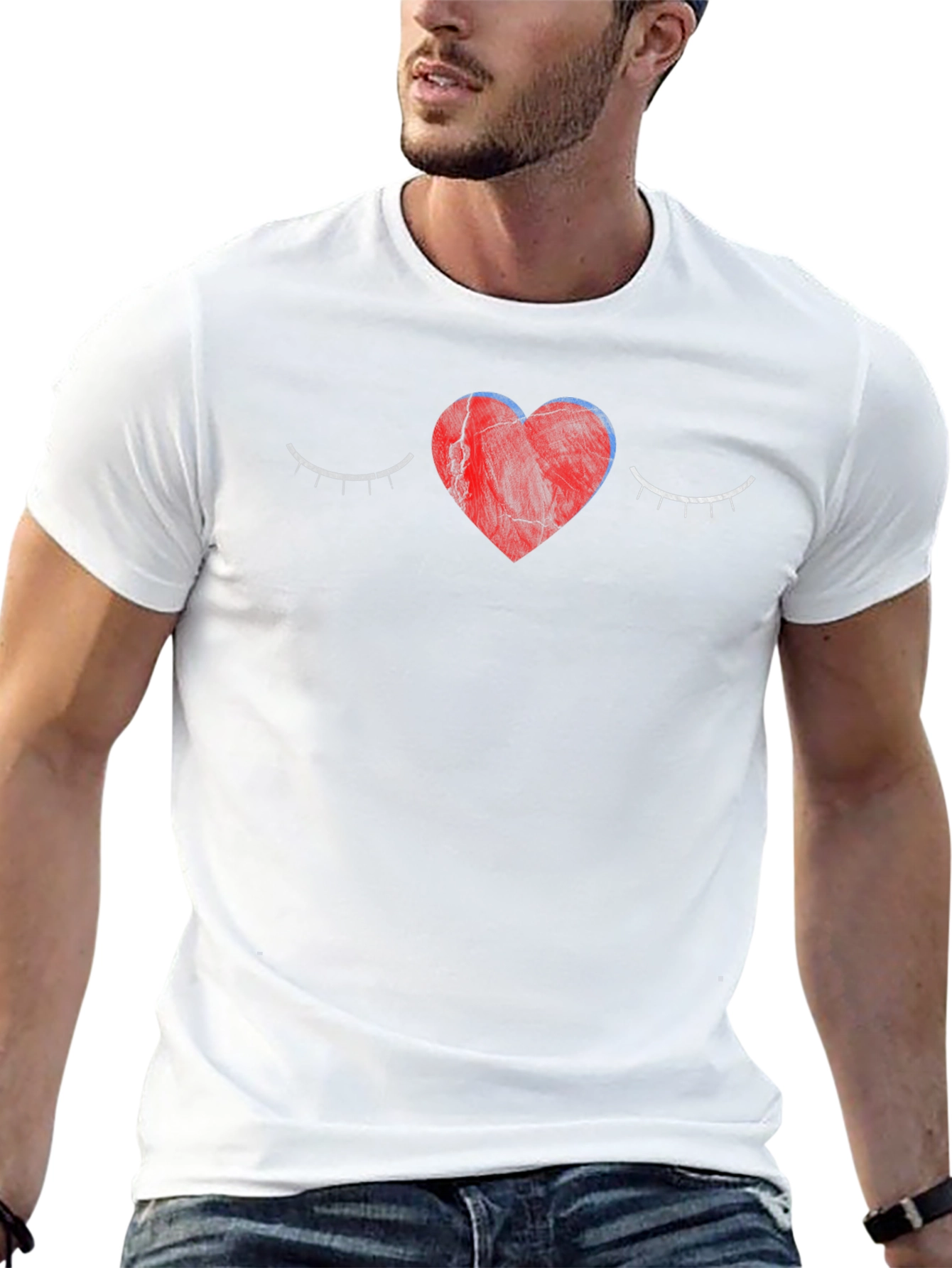 Heart Eyes Graphic Tee - Trendy Unisex Black T-Shirt